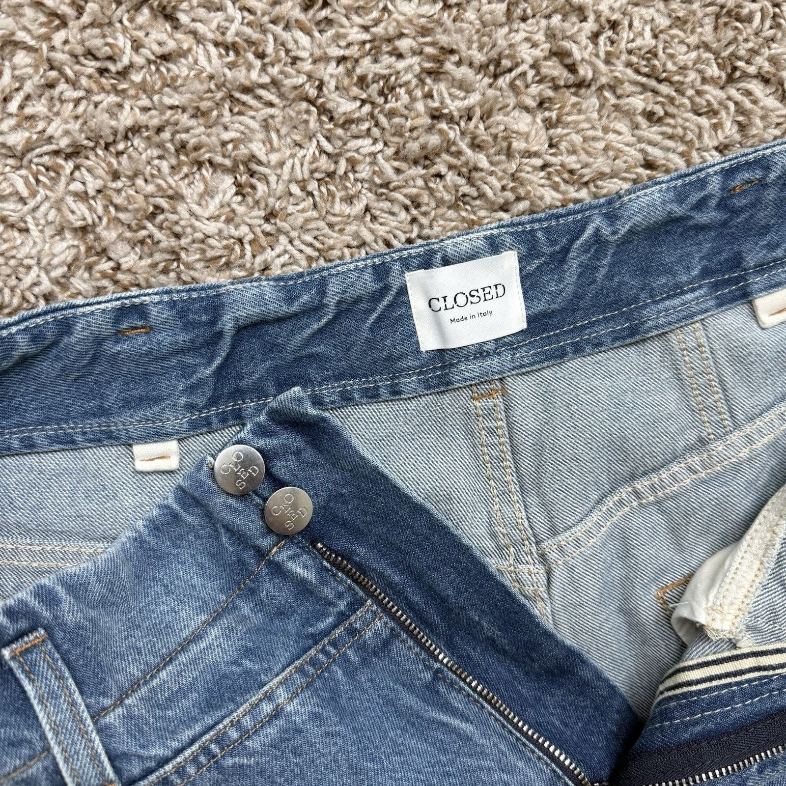 CLOSED CLOSED Made Italy Light Wash Blue Denim Barrel Jeans Baggy Size 33" - 5 Thumbnail