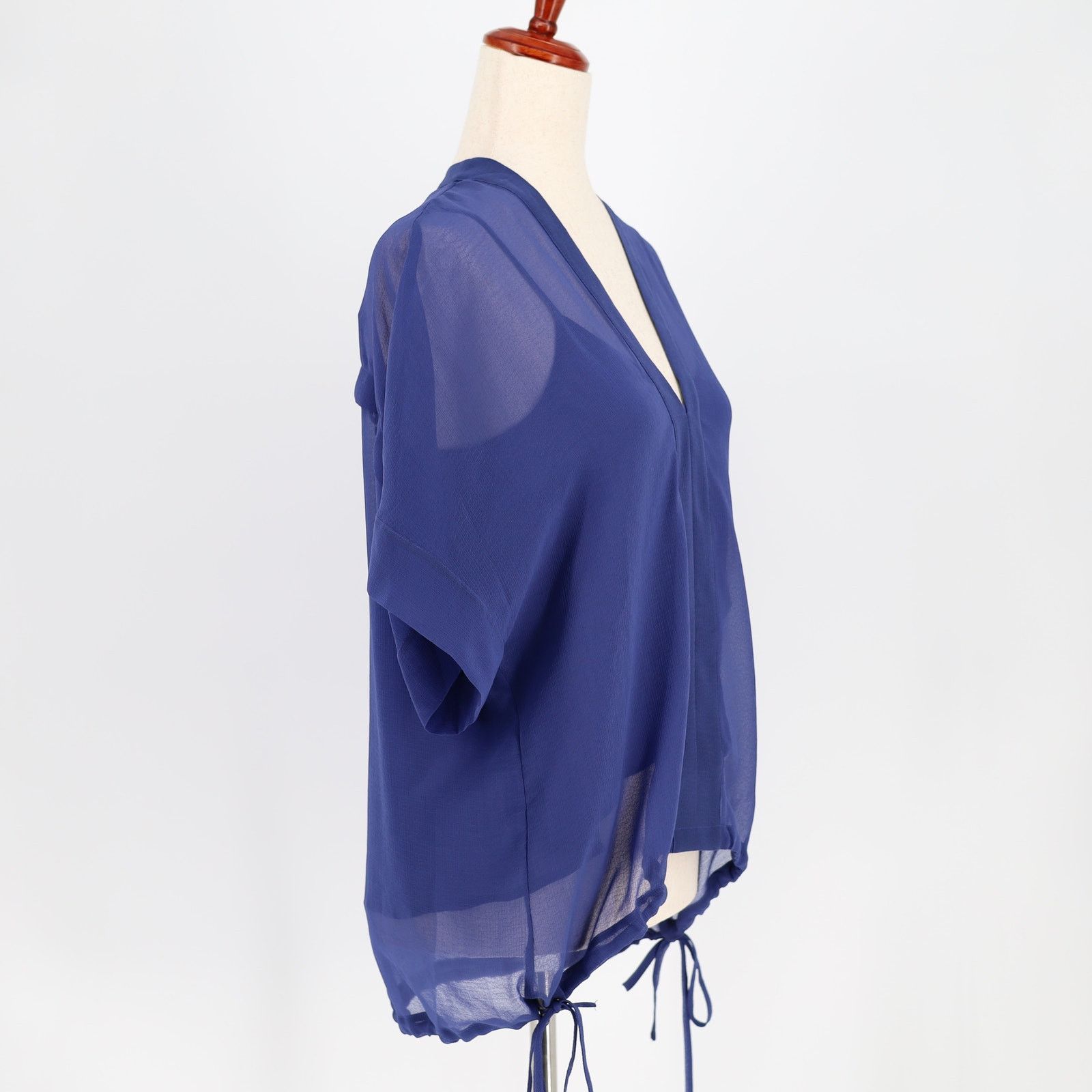 Rag & Bone Rag & Bone Women Blue Mesh Relaxed V-neck Blouse Size S Size S / US 4 / IT 40 - 4 Thumbnail