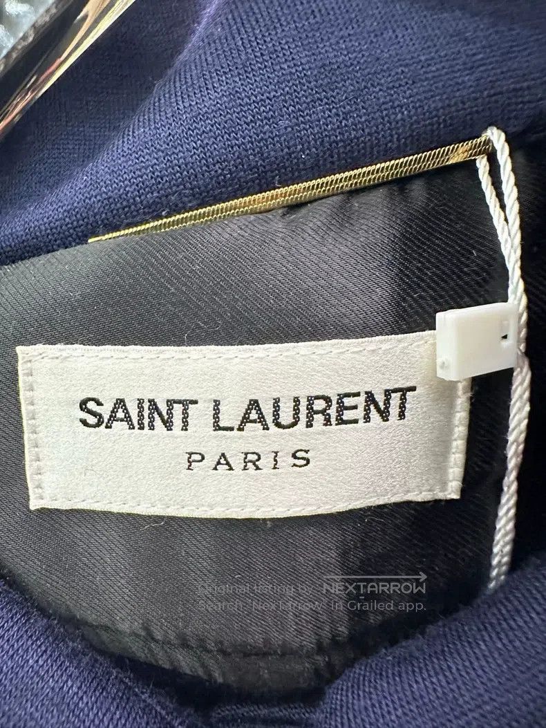 Saint Laurent Paris Saint Laurent Paris Navy Blue Gold Thread Shirt Size XS / US 0-2 / IT 36-38 - 4 Thumbnail