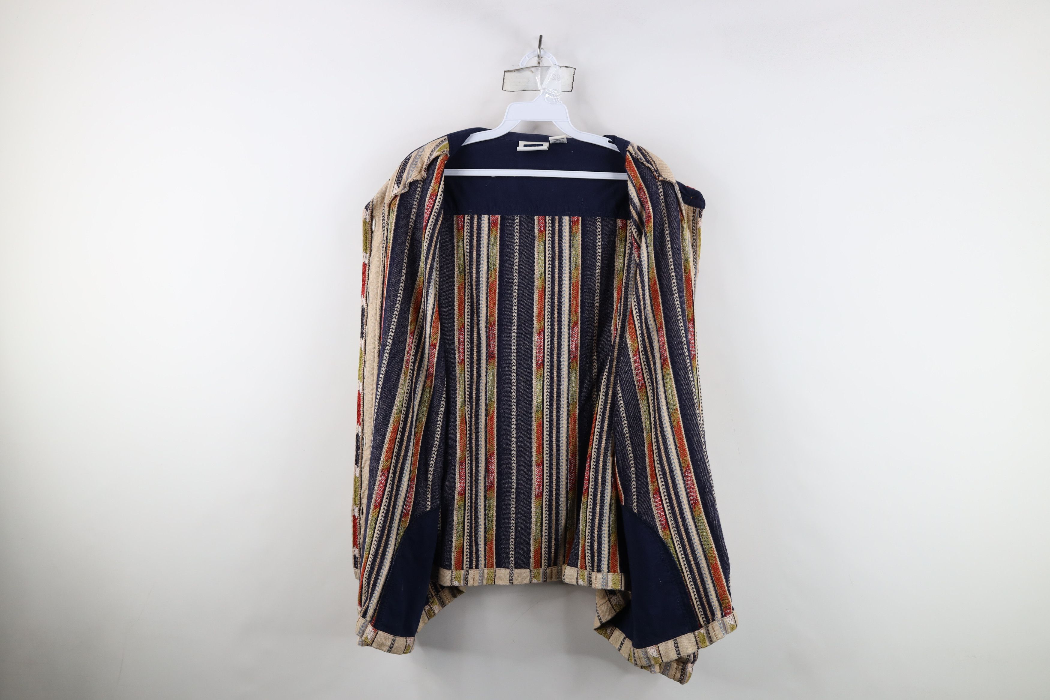 Vintage Vintage 90s Streetwear Striped Knit Button Shirt Jacket Size 4XL / US 24-26 - 10 Thumbnail