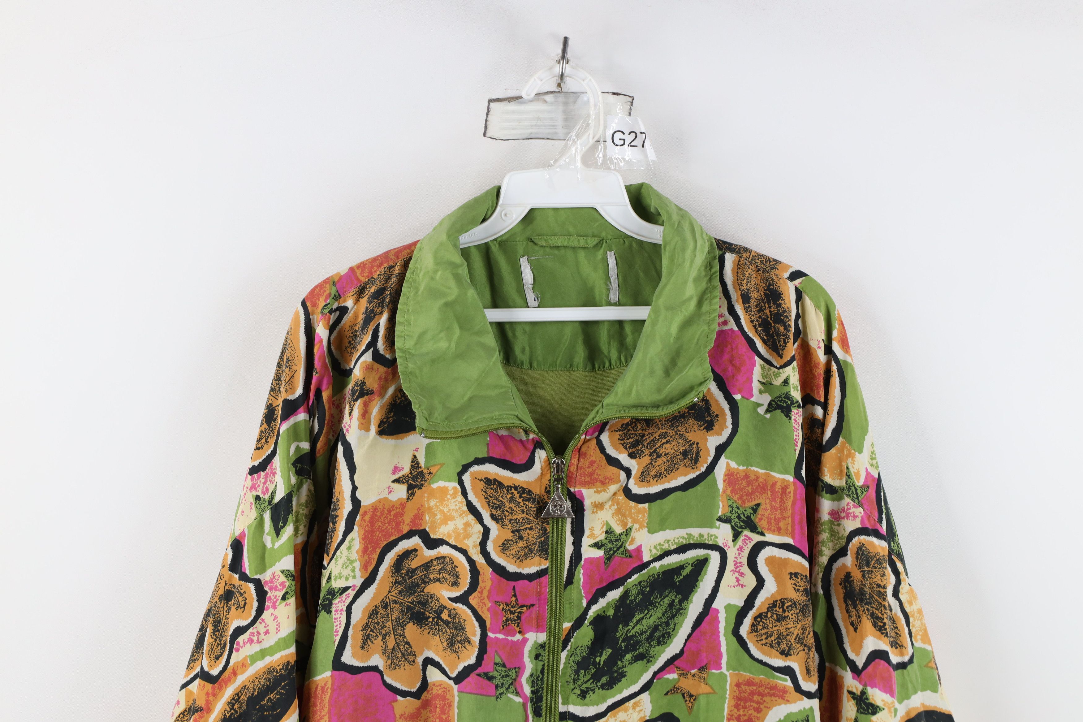 Vintage Vintage 90s Streetwear Nature Leaf Silk Bomber Jacket Size XXL / US 16-18 / IT 52-54 - 2 Thumbnail
