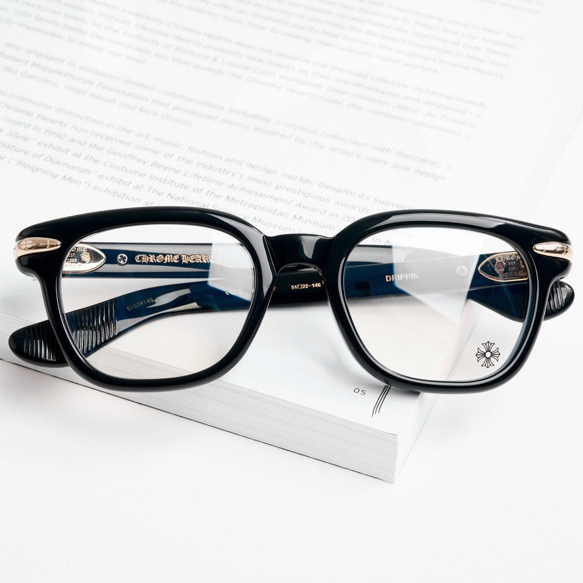 Chrome Hearts CHROME HEARTS DRIPPIN BLACK/18KGP GLASSES Size ONE SIZE - 6 Thumbnail
