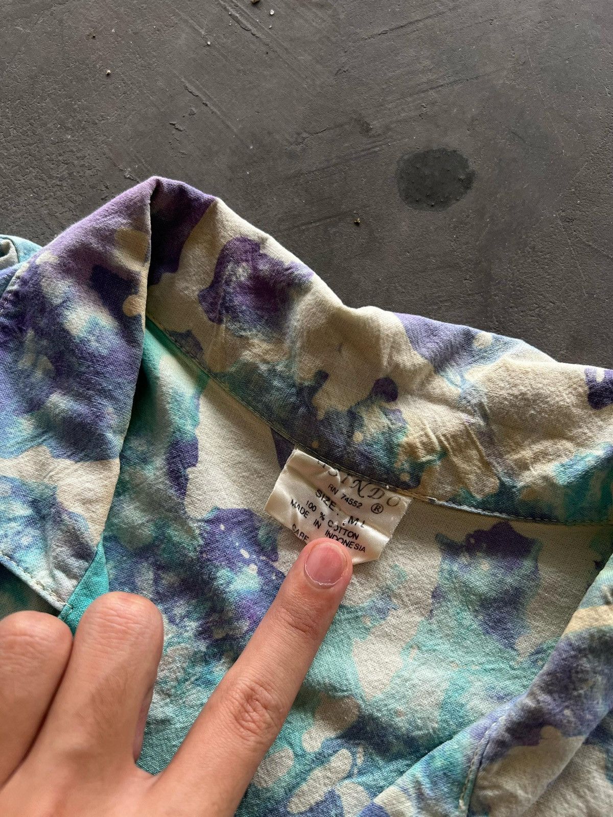 Vintage Vintage 90s Watercolour Boxy button up Size US XL / EU 56 / 4 - 4 Thumbnail