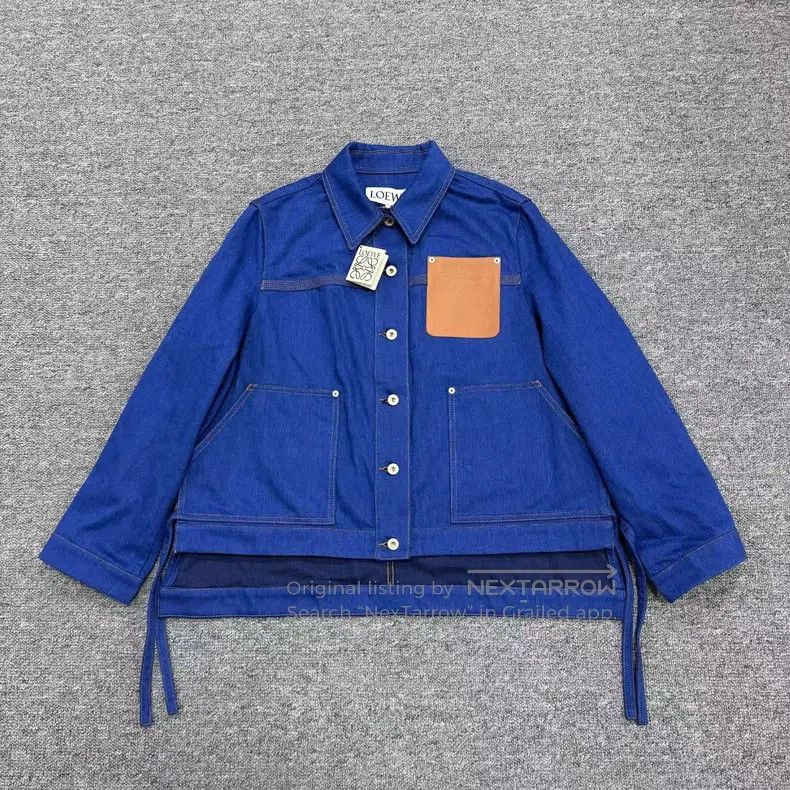 Loewe Loewe Blue Logo Patch Pocket Denim Workwear Jacket Size XS / US 0-2 / IT 36-38 - 1 Thumbnail