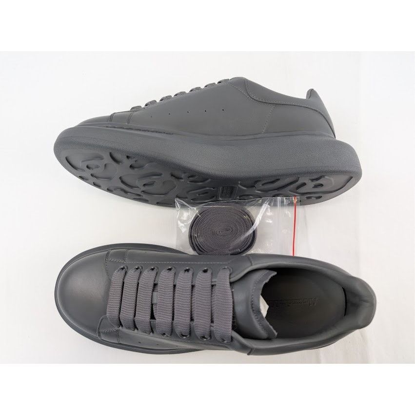 Alexander McQueen o1rshd1 Leather Oversized Sneaker in Lead Pencil Size US 10 / EU 43 - 1 Thumbnail