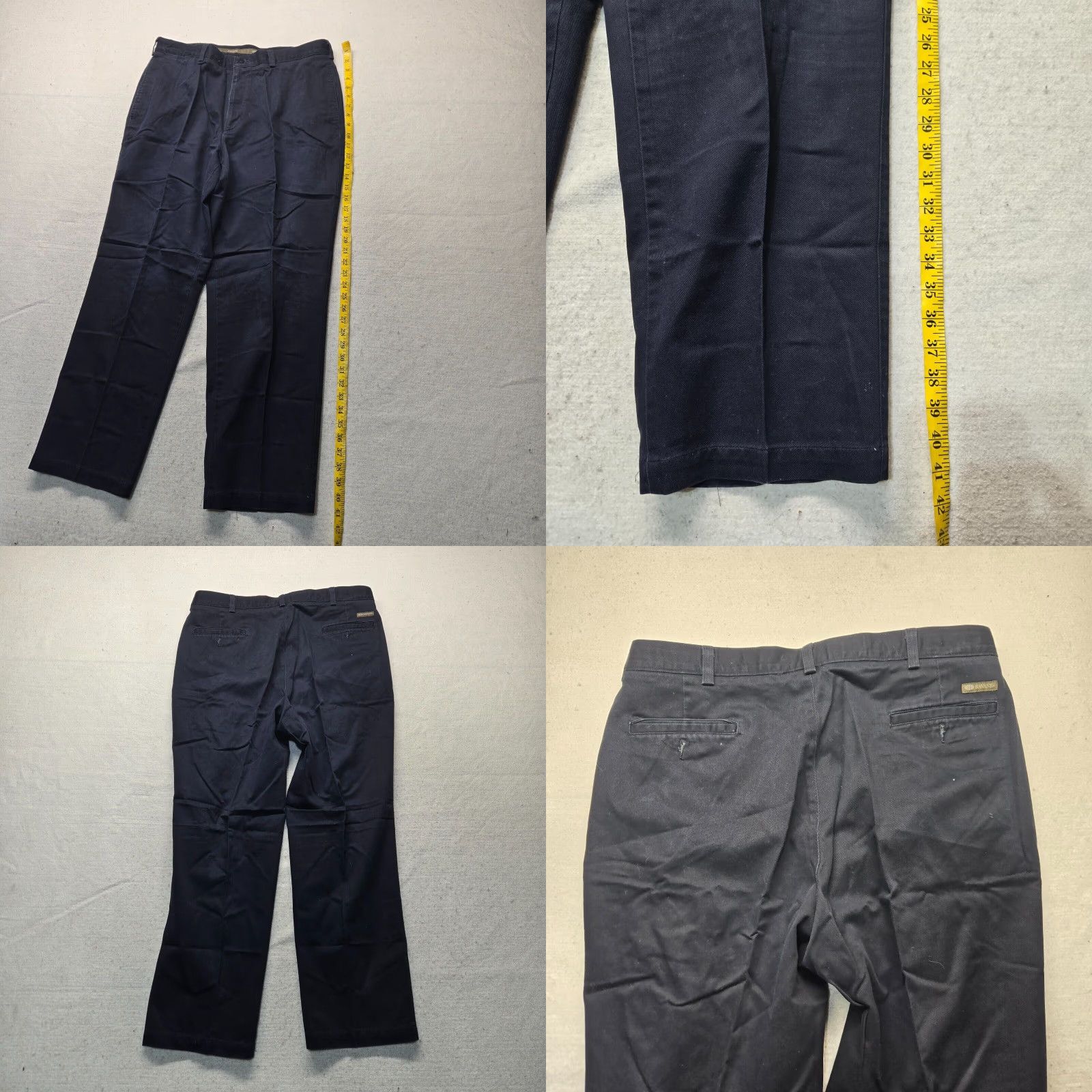 Savane Savane Pants Dress Pants Men 38x30 Navy Blue 100% Cotton Regular Winter Summer Spring Fall Pockets Zipper Front Flat Front Hook & Eye Men Size US 38 / EU 54 - 8 Thumbnail
