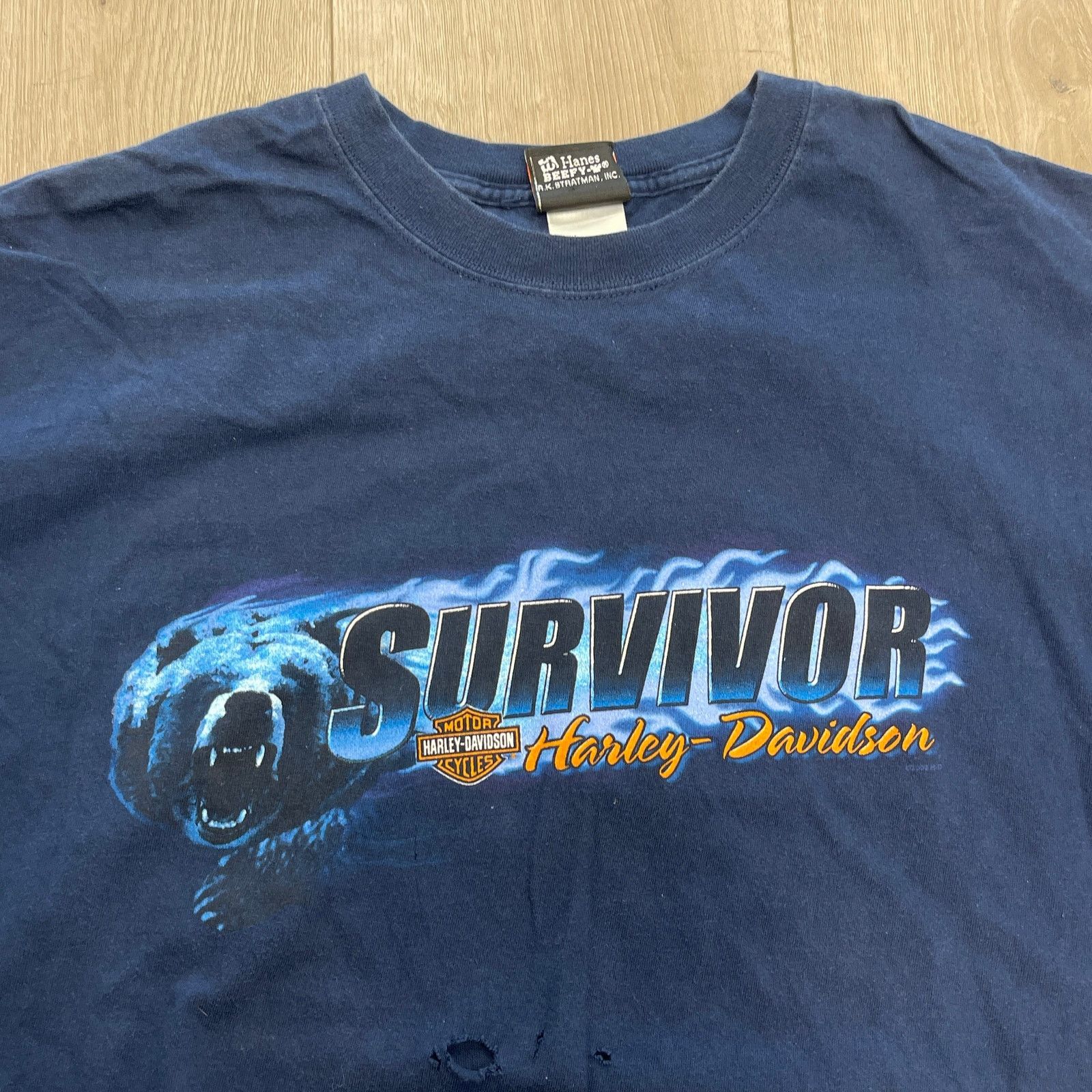 Harley Davidson 2002 Harley Davidson Survivor Bear Illinois Tee T Shirt 2XL Size US XXL / EU 58 / 5 - 3 Thumbnail