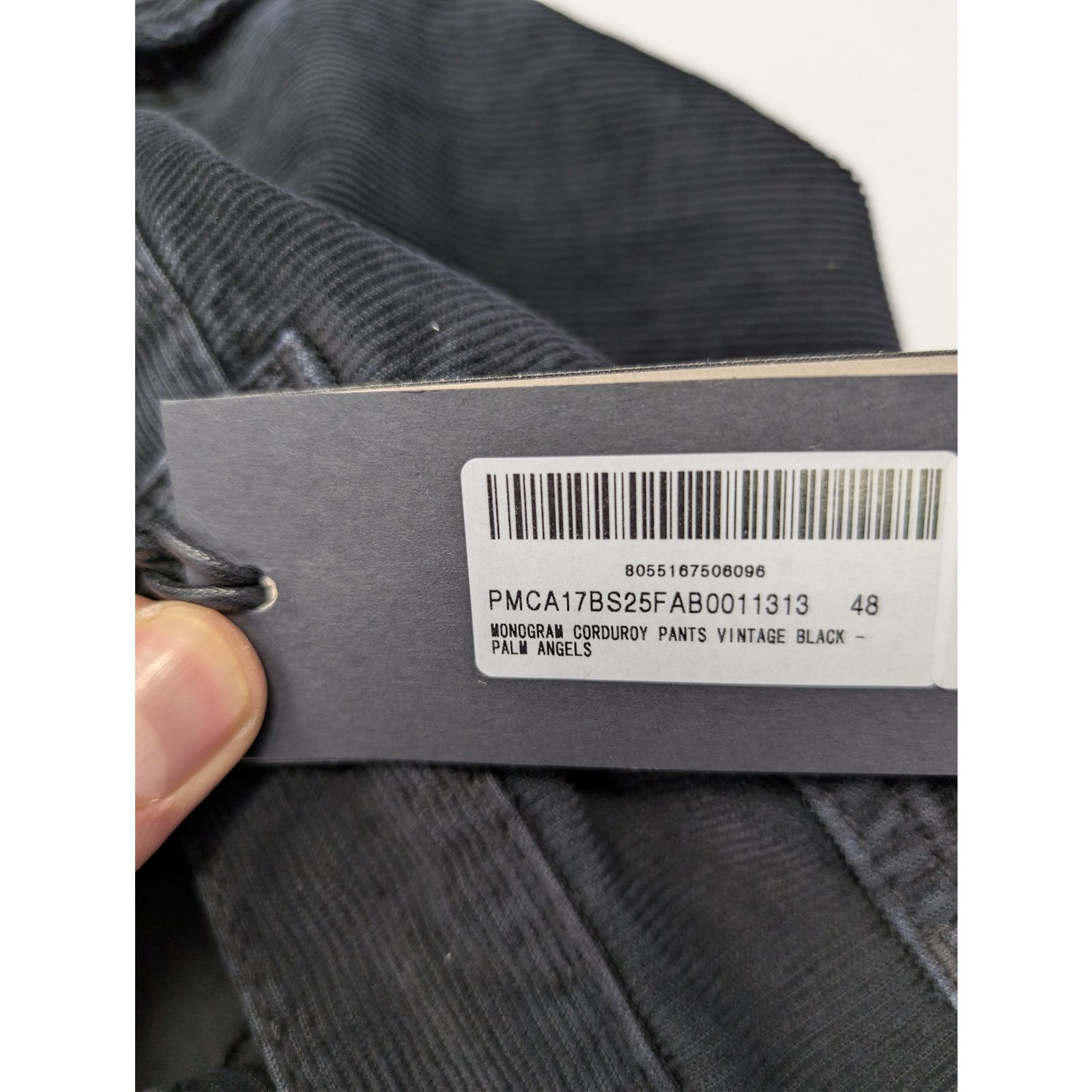 Palm Angels o1rshd1 Monogram Corduroy Denim Pants in Vintage Black Size US 32 / EU 48 - 22 Thumbnail