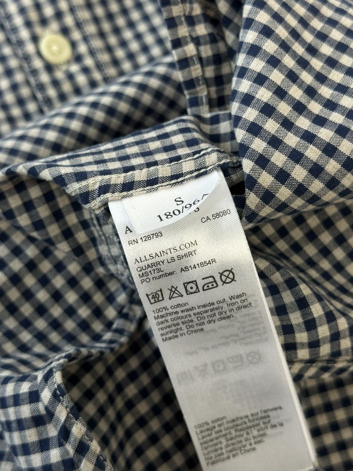 Allsaints Allsaints Quarry Mini Check Long Sleeve Cotton Shirt Size US S / EU 44-46 / 1 - 9 Thumbnail