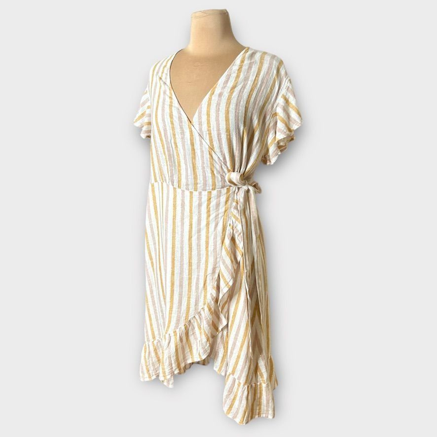 Rails RAILS Brigitte Ruffled Wrap Dress M Metallic Striped Multi L Size M / US 6-8 / IT 42-44 - 6 Thumbnail