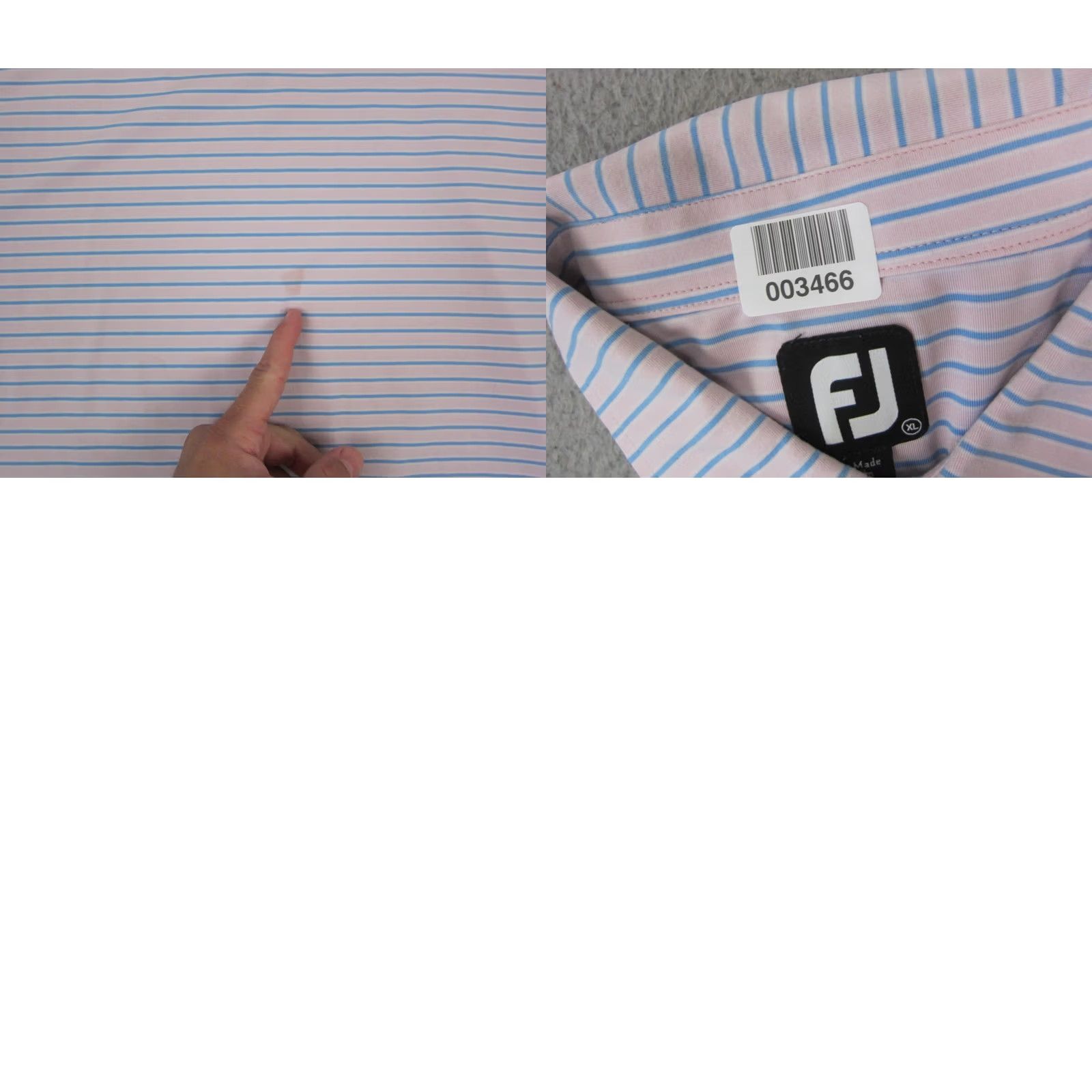 Footjoy FootJoy Polo Shirt Adult XL Pink Striped Golfing Performance Mens Size US XL / EU 56 / 4 - 9 Thumbnail