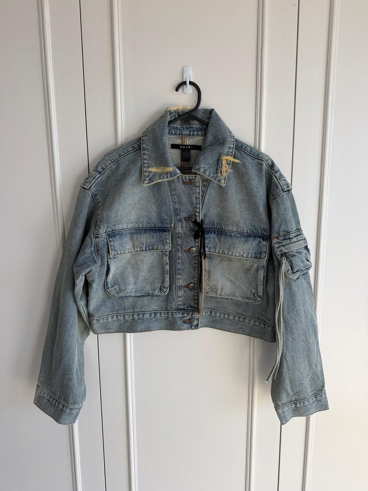 Ksubi new Ksubi womens blue campbell echoes denim Jacket small s Size S / US 4 / IT 40 - 1 Thumbnail