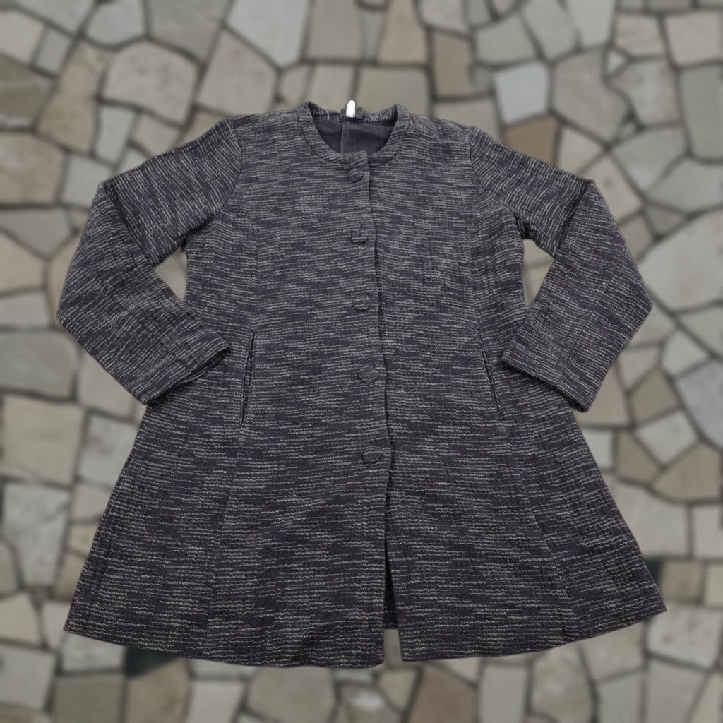 Eileen Fisher Eileen Fisher Jacket Womens Petite Medium Gray Heather Knit Coat Blazer Snap Up... Size M / US 6-8 / IT 42-44 - 1 Thumbnail