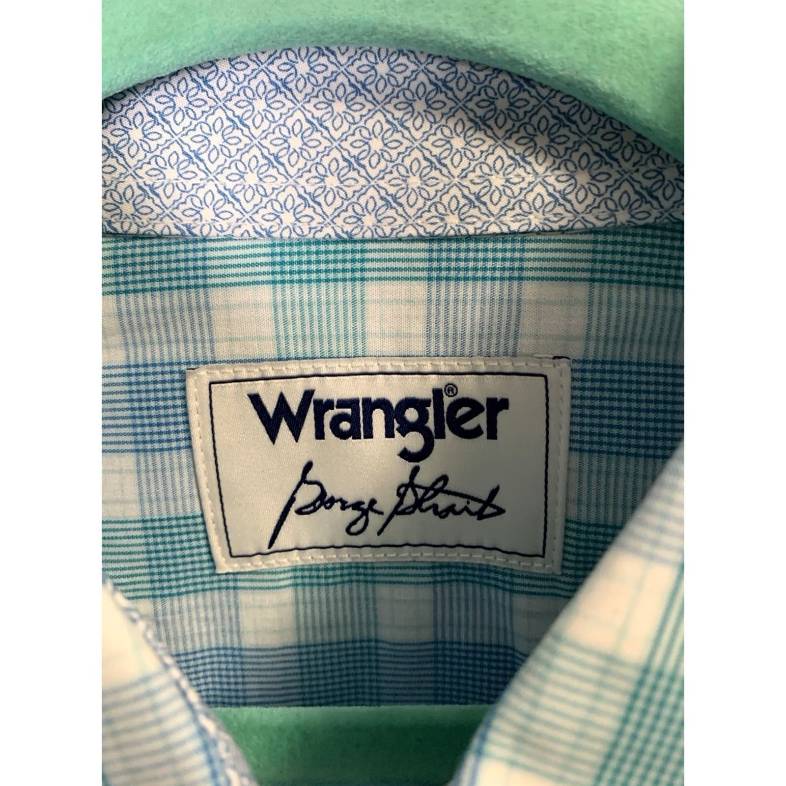 Wrangler Wrangler George Strait Button-Up Shirt Mens Large Blue/White Plaid Cowboy Western Casual Workwear Size US L / EU 52-54 / 3 - 4 Thumbnail
