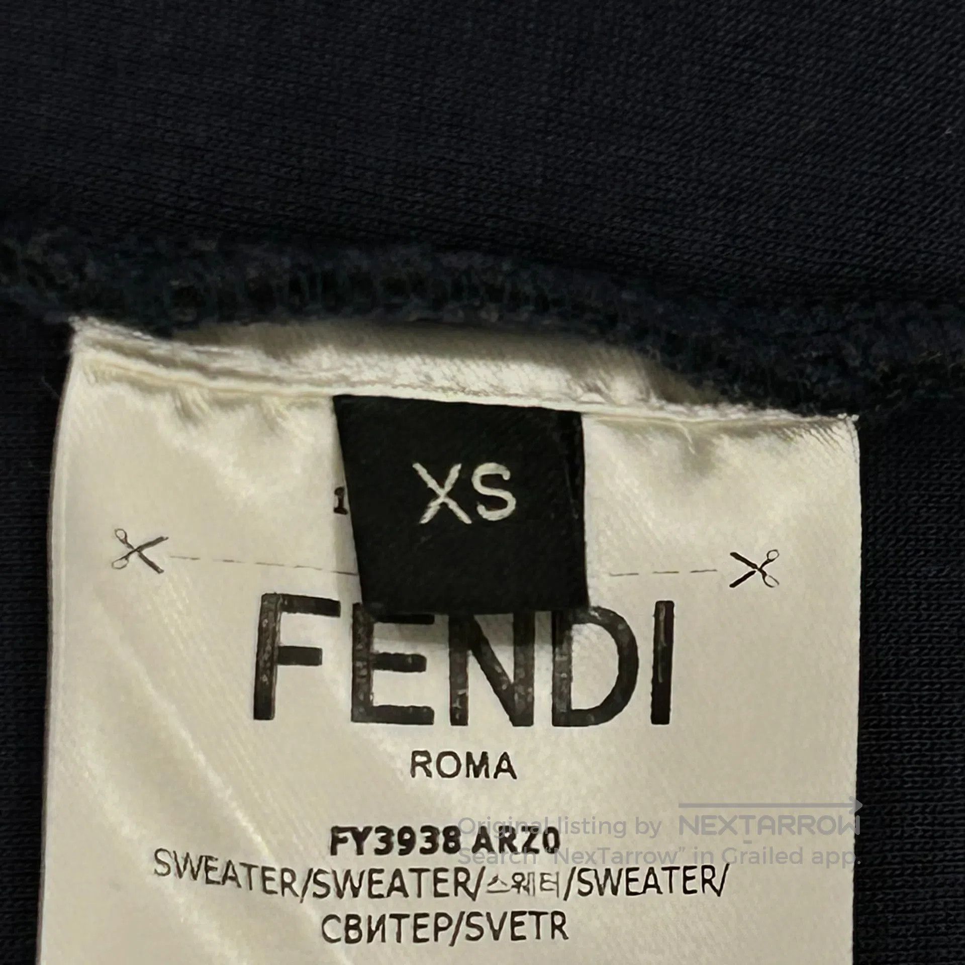 Fendi FENDI W24 Relief Embossed Space Cotton Black Round Neck Sw Size US XS / EU 42 / 0 - 5 Thumbnail