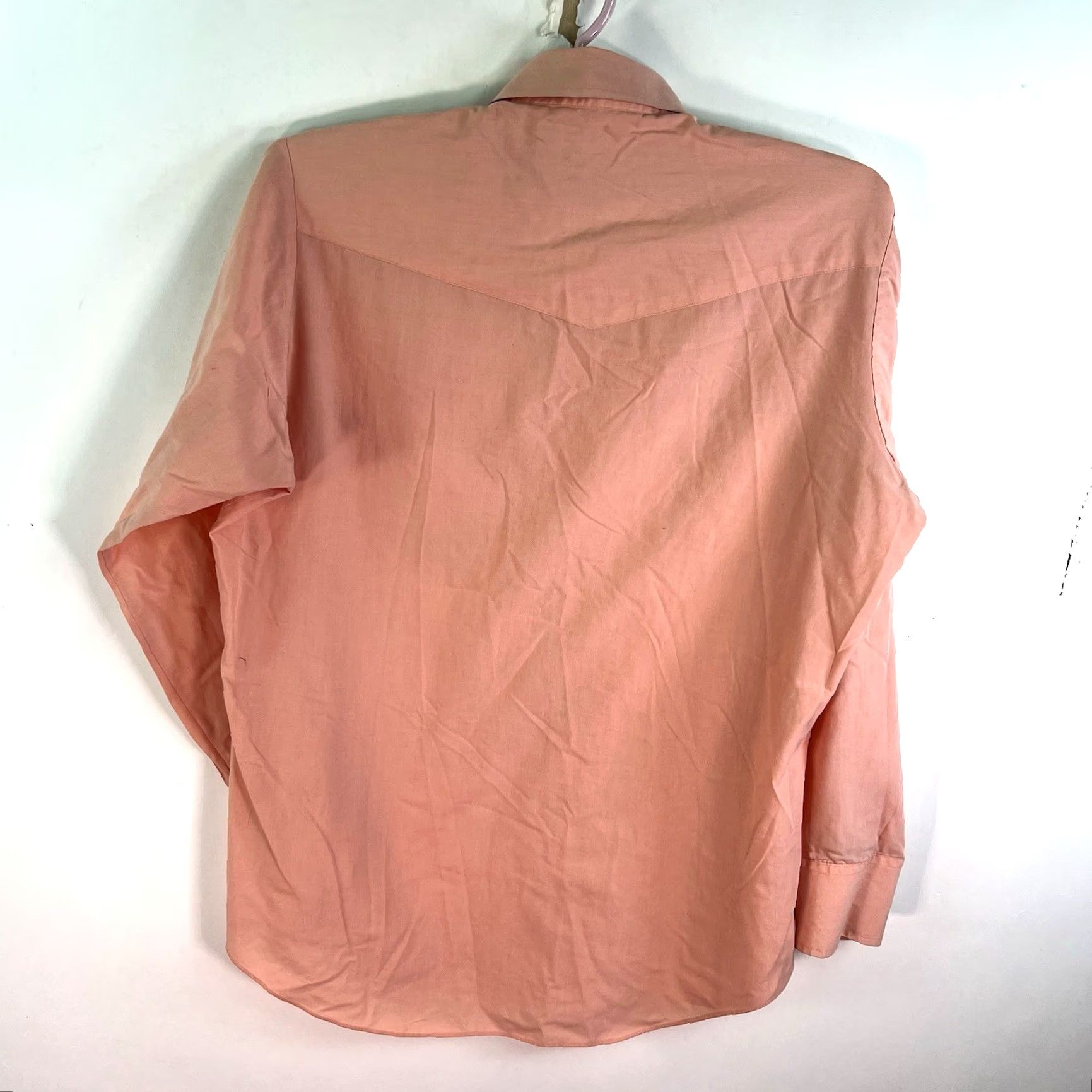 Vintage Sheplers Western Pearl-Snap Shirt Mens Size 17T Salmon Long Sleeve Button-Up Casual Western Shirt Mens 17T/35 Orange XS? Size US XL / EU 56 / 4 - 7 Thumbnail