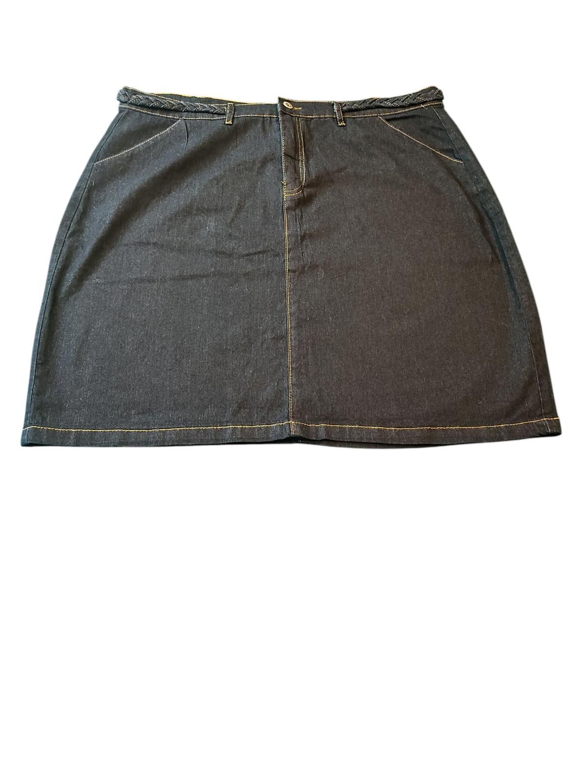 Designer Women's Black Denim Pencil Skirt By BE-GIRL USA Size 42" / US 20 - 2 Thumbnail