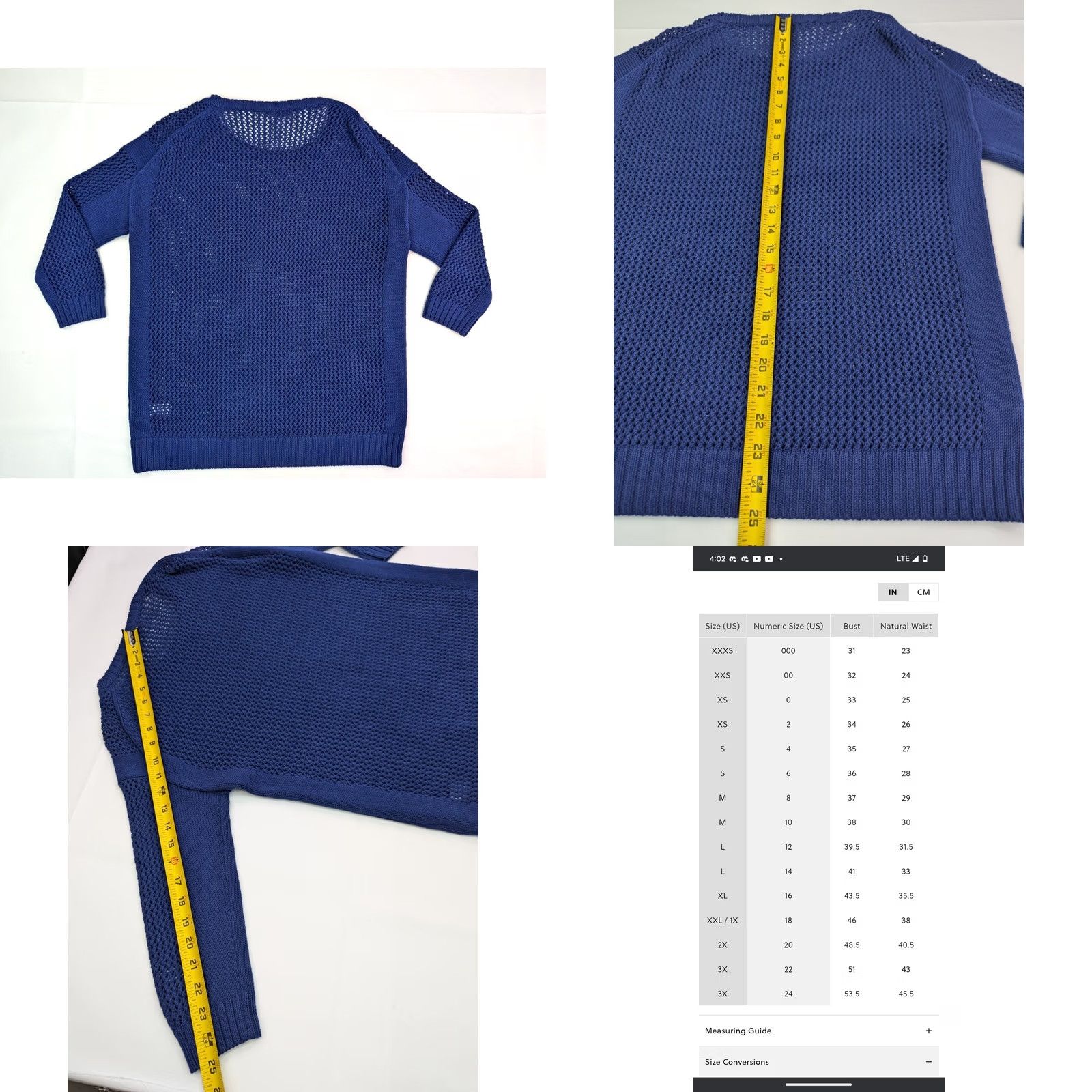 J.Crew J. Crew Sweater Navy Blue Cable-Knit Pullover Crew Neck 3/4 Sleeve 100% Cotton Women L Size L / US 10 / IT 46 - 8 Thumbnail