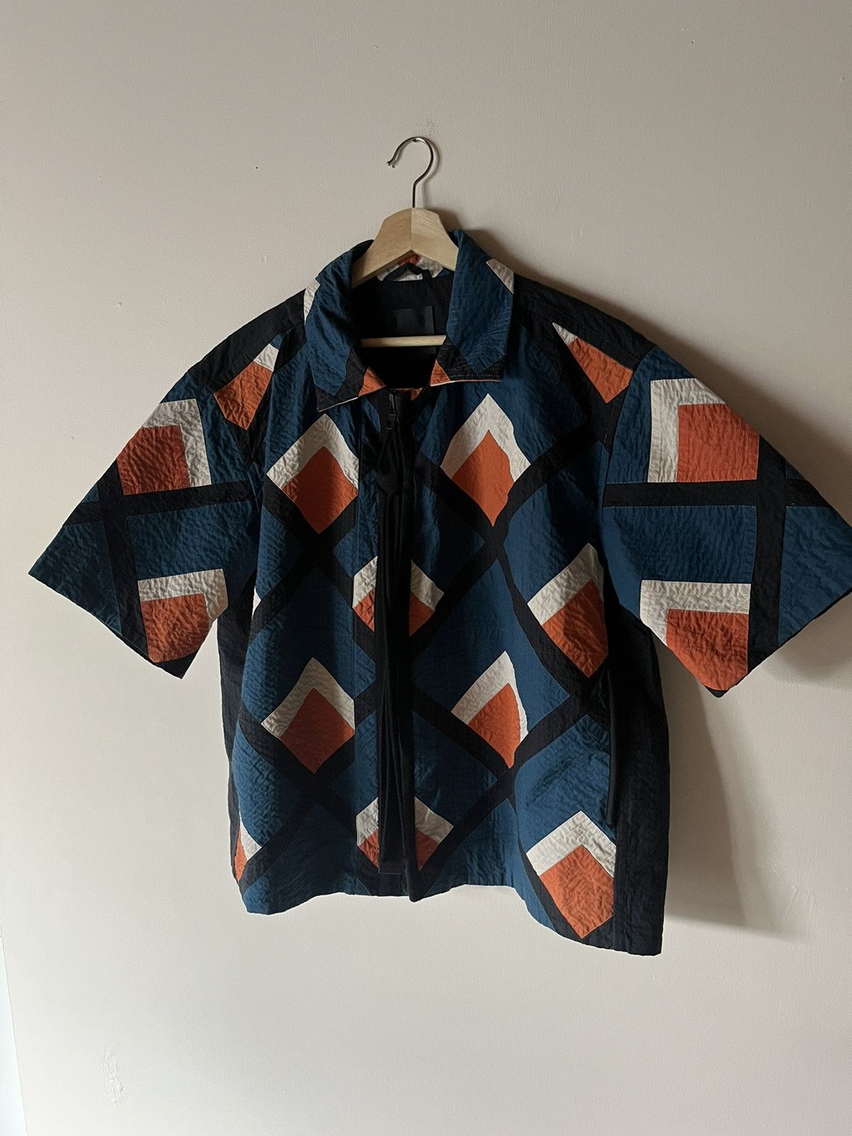 image of Craig Green Ss18 Diamond Appliqué Holiday Shirt, Men's (Size Medium)