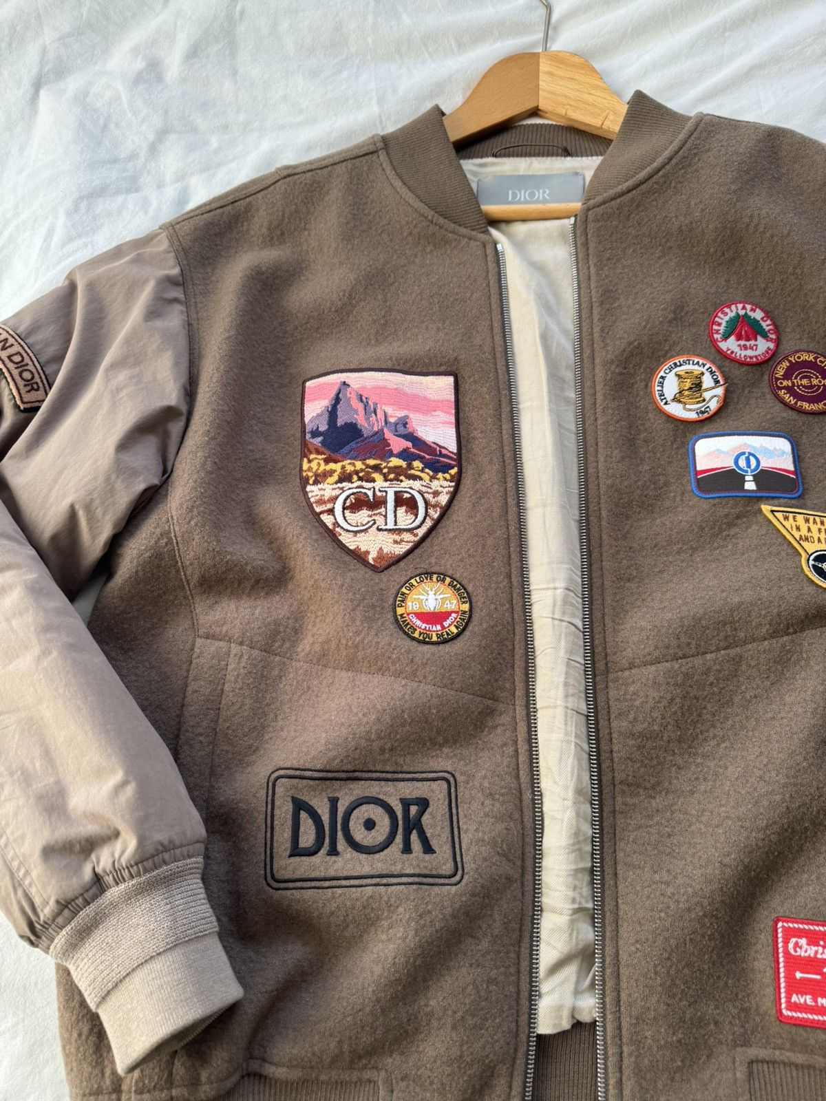 Dior Dior x Jack Kerouac Fall 22 Wool Patched Bomber Size US XXL / EU 58 / 5 - 5 Thumbnail