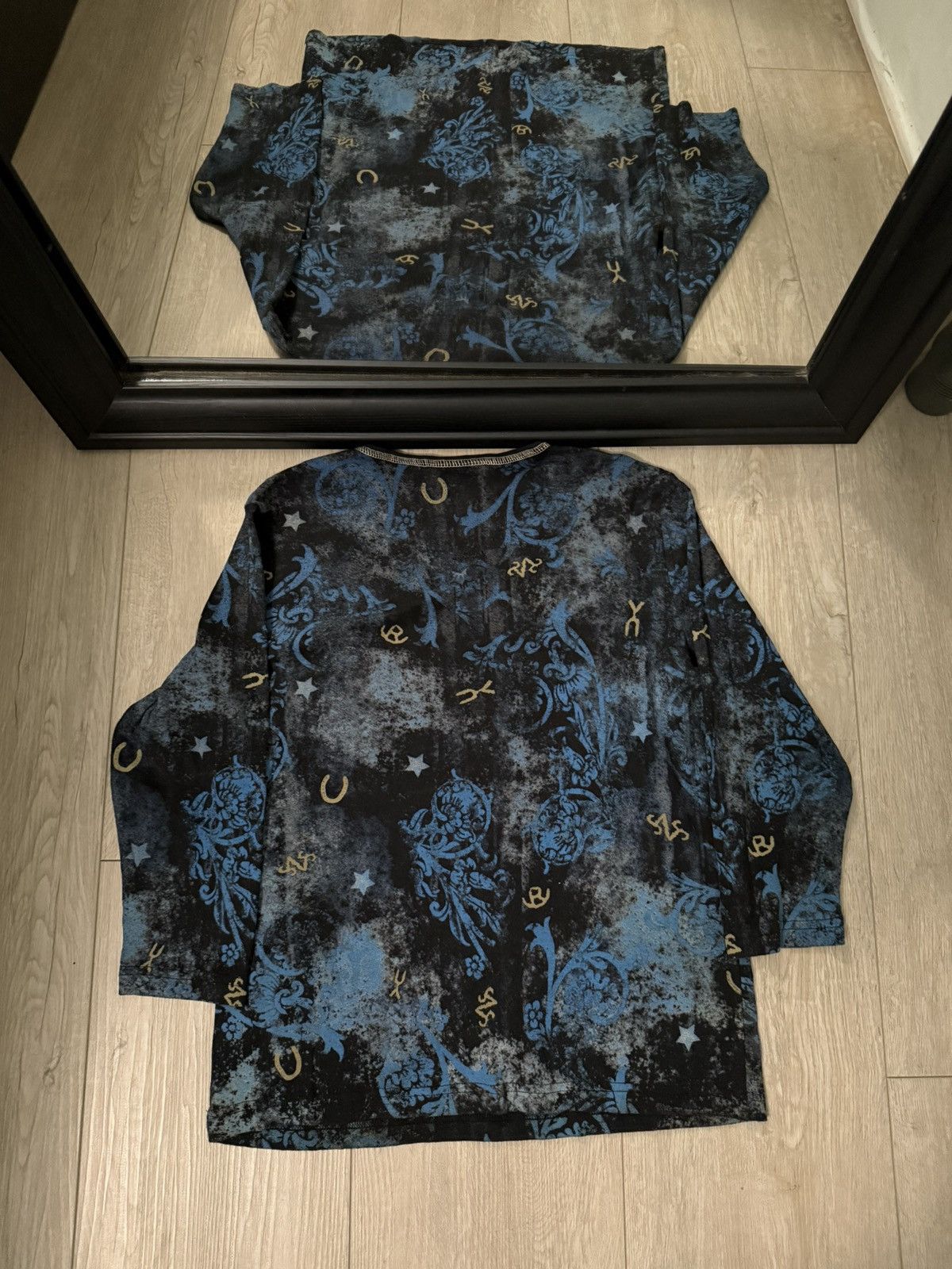Ed Hardy × Vintage Vintage / Y2K Cactus Bay Cowboy & Horses Women’s Long Sleeve Size L / US 10 / IT 46 - 2 Thumbnail