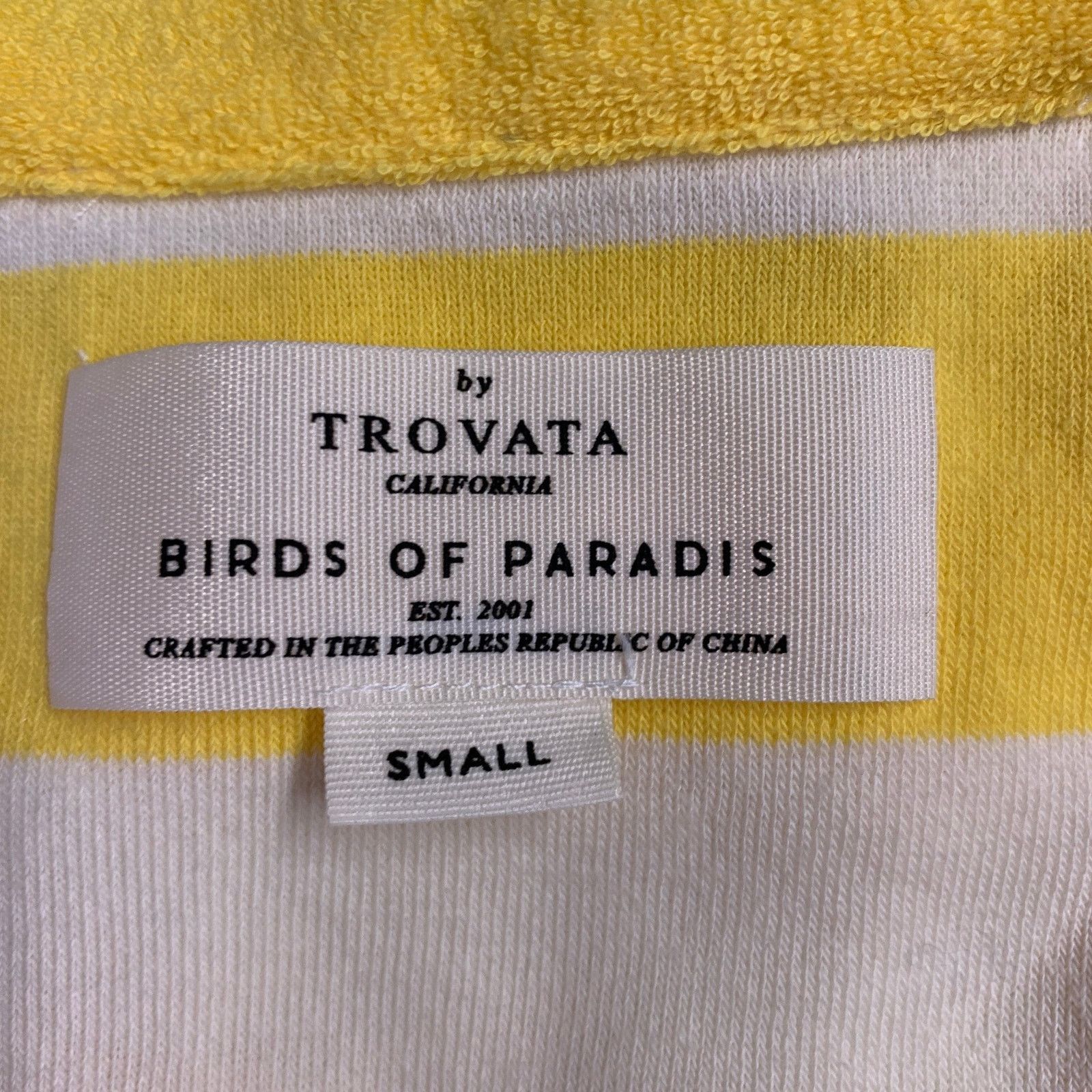 Trovata TROVATA S Yellow White Cotton Stripe Short Sleeve Casual Top Size S / US 4 / IT 40 - 4 Thumbnail