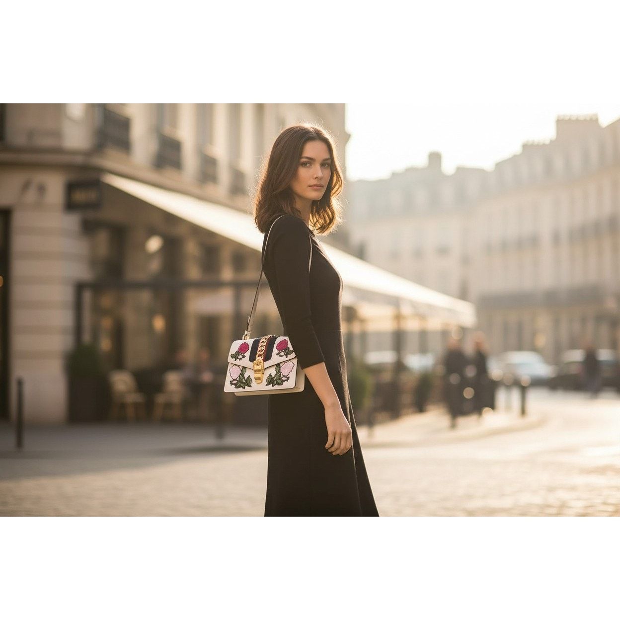 Gucci GUCCI Sylvie Embroidered Floral Shoulder Bag in White Size ONE SIZE - 2 Thumbnail