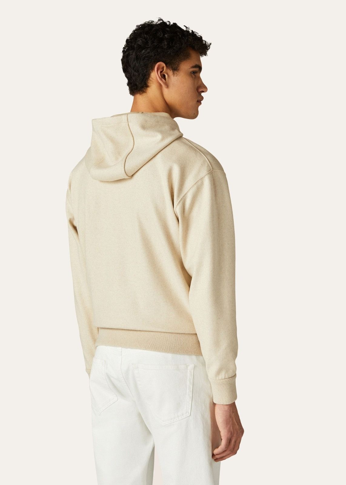 Loro Piana o1srvl11e1224 Oversized Drop-Shouldered Hoodie in Beige Size US L / EU 52-54 / 3 - 4 Thumbnail