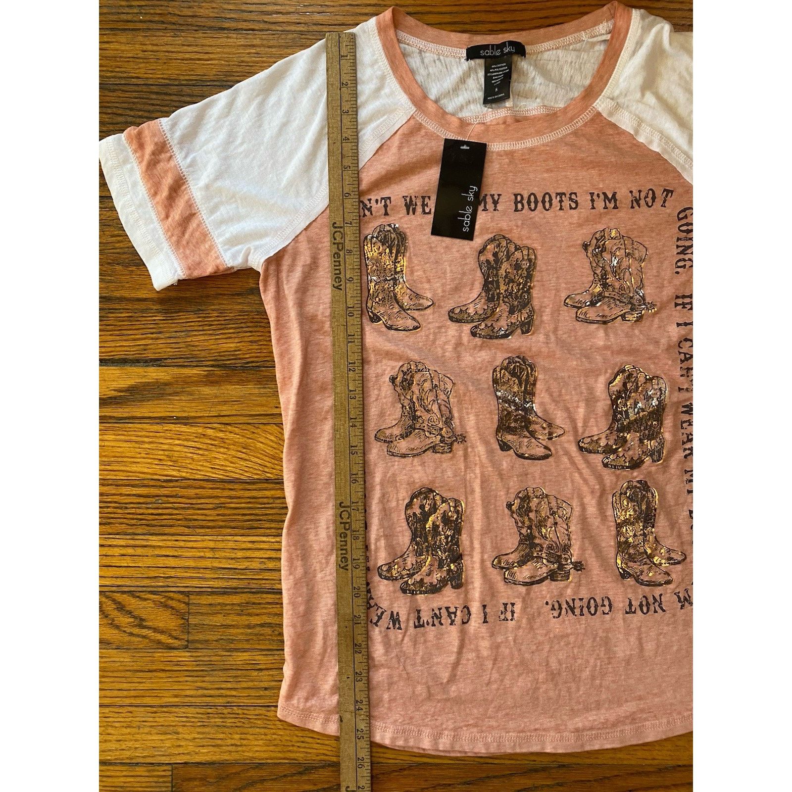 Other NWT Sable Sky T Shirt Western Boot Women’s Small Size S / US 4 / IT 40 - 6 Thumbnail