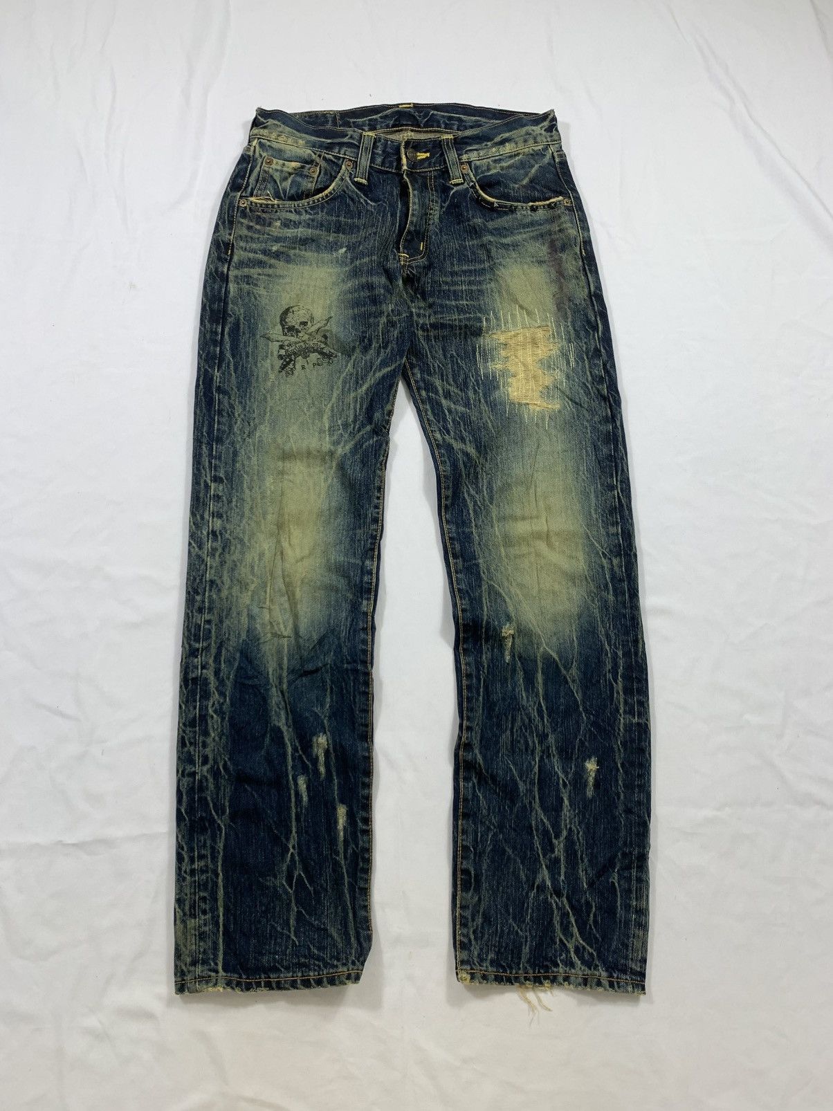 If Six Was Nine Sicks gothic jeans pant denim archives Skull Distressed Size US 31 - 1 Thumbnail
