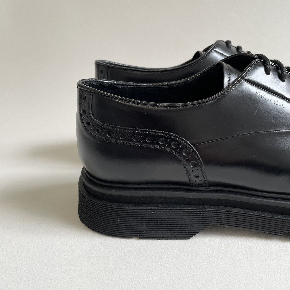 Prada A/W 19 Spazzolato Leather Brogue Shoes Size US 10 / EU 43 - 15 Thumbnail