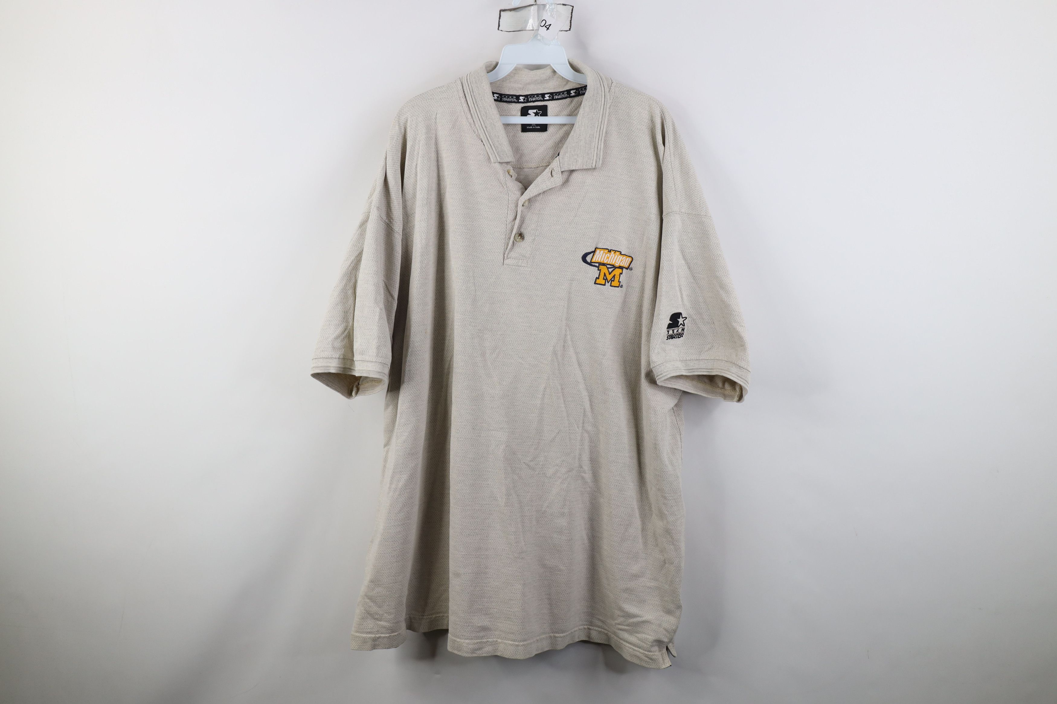 Starter Vintage 90s Starter University of Michigan Polo Shirt Size US XXL / EU 58 / 5 - 1 Thumbnail