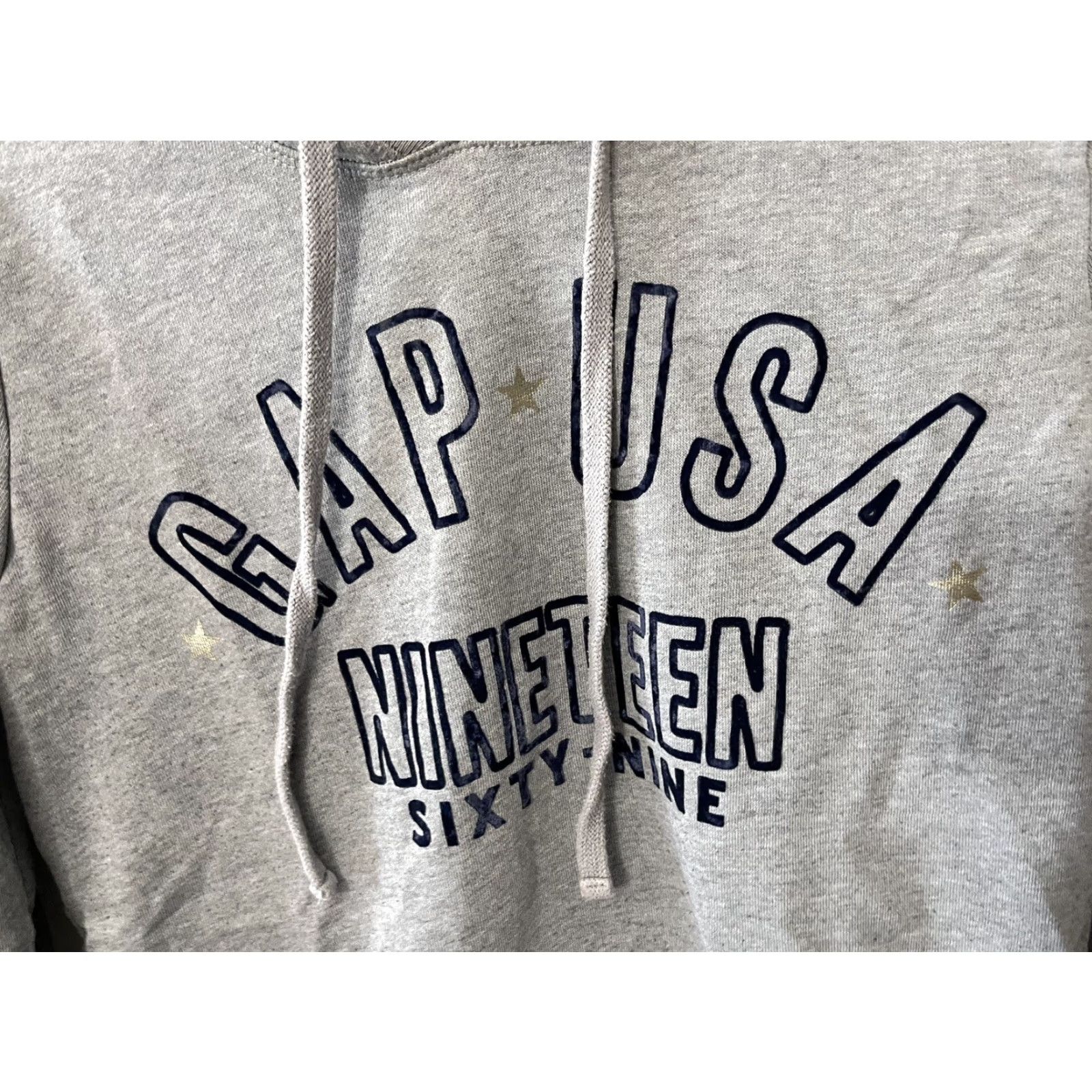 Gap GAP Hooded Sweatshirt Pullover Women XS Gray Stars Logo Activewear Size XS / US 0-2 / IT 36-38 - 2 Thumbnail