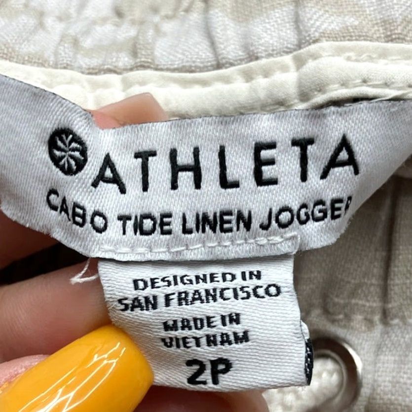 Athleta Athleta Pants Tan Cream Camouflage Petite Jogger 2P Womens Linen Clothing Casual Workwear 2P Size 27" / US 4 / IT 40 - 4 Thumbnail