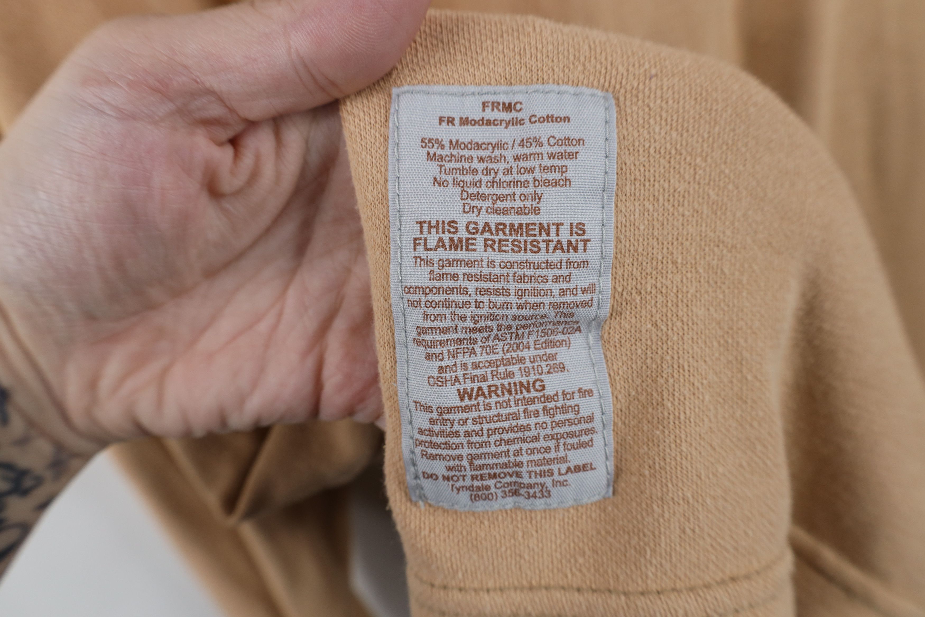 Vintage Tyndale FR Flame Resistant Thermal Henley T-Shirt Beige USA Size US XL / EU 56 / 4 - 4 Thumbnail