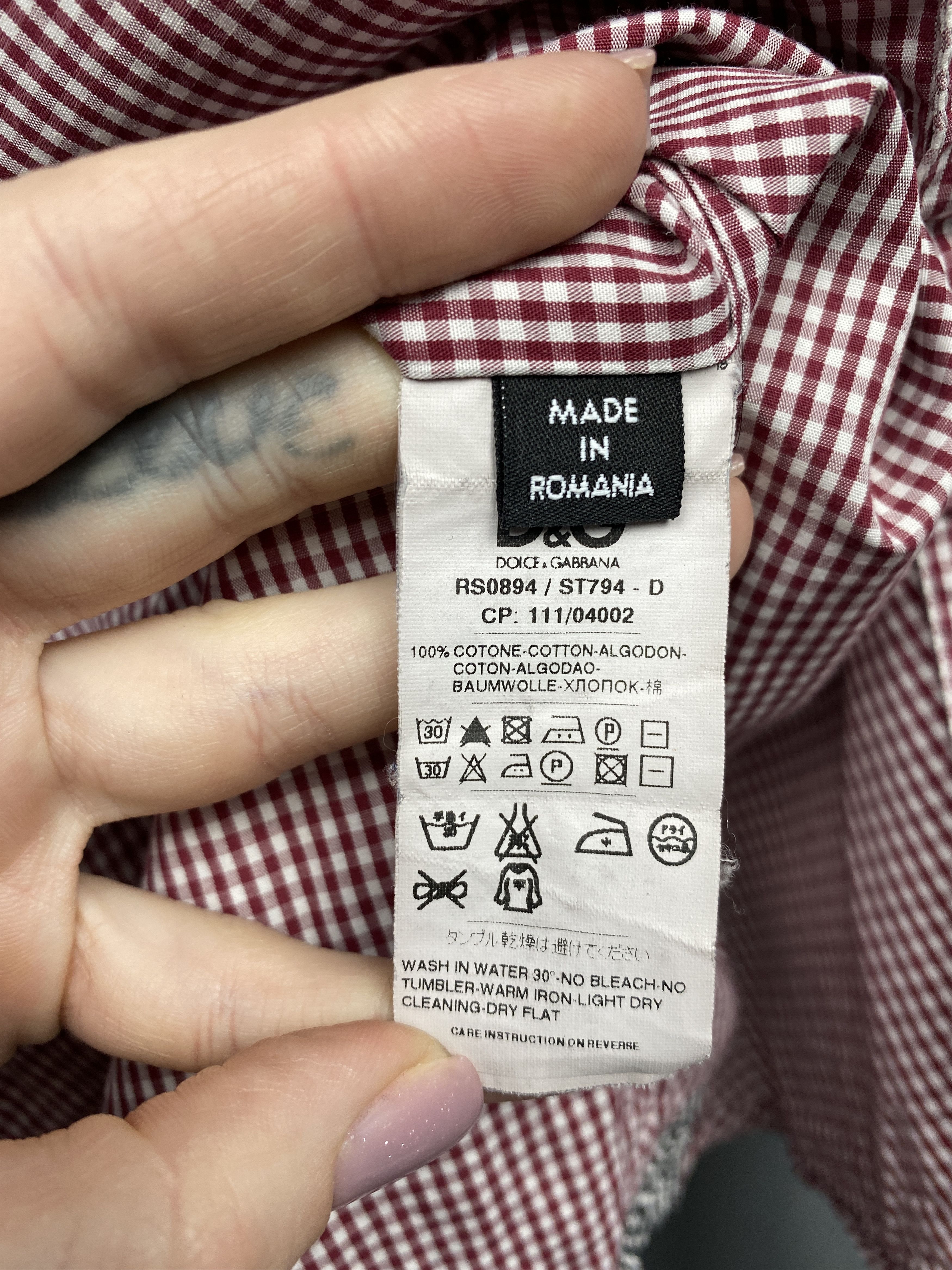 Dolce & Gabbana × Vintage Dolce & Gabbana Mens Long Sleeve Check Shirt Size US L / EU 52-54 / 3 - 4 Thumbnail