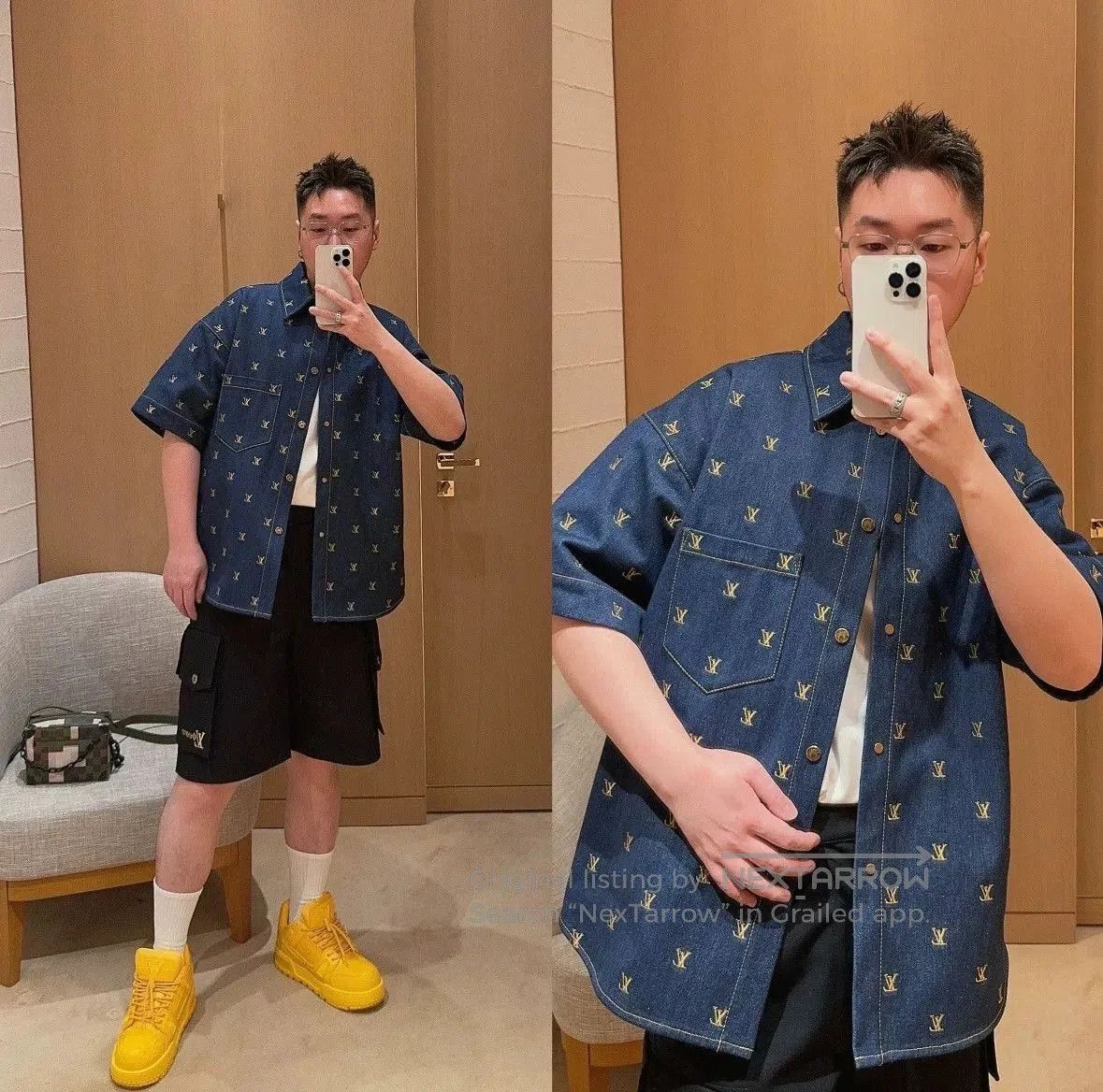 Louis Vuitton Louis Vuitton SS24 Pharrell Logo Denim Shirt. Size US M / EU 48-50 / 2 - 6 Thumbnail