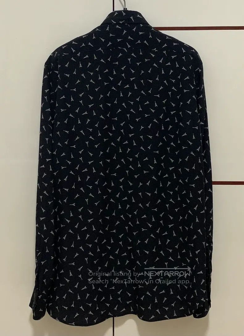 Saint Laurent Paris size 41 Mulberry Silk Eiffel Tower Shi
