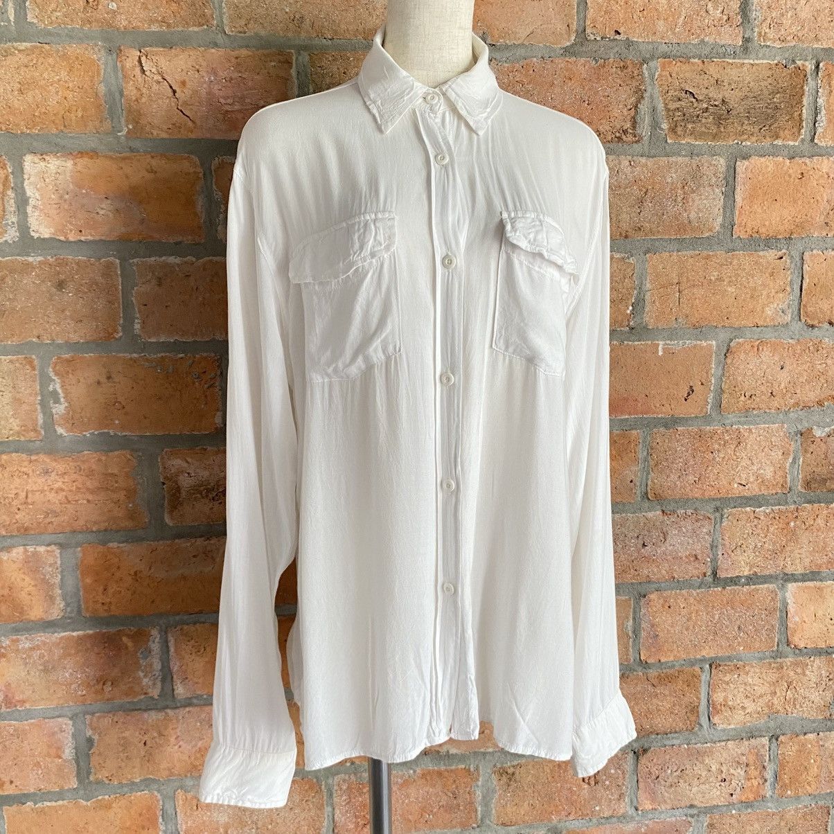 Designer × Japanese Brand G. O. A. White Classic Shirt with Roll-Up Sleeves Size M / US 6-8 / IT 42-44 - 15 Thumbnail