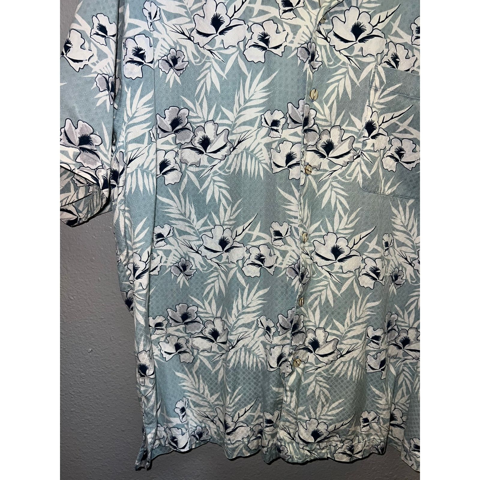 Vintage Knightsbridge Button Down Shirt Floral Green Mens Large Size US L / EU 52-54 / 3 - 4 Thumbnail