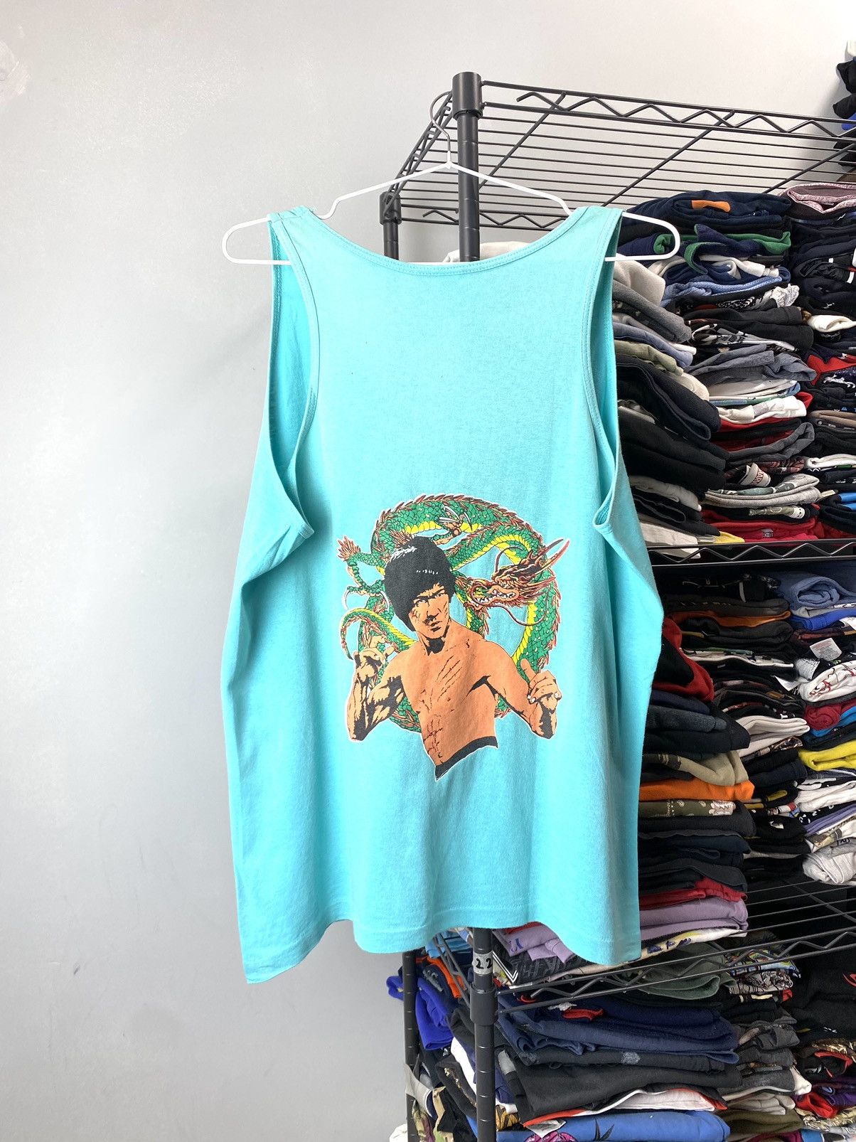Vintage Vintage 1990’s Bruce Lee Single Stitch Moto Racing T Shirt Size US M / EU 48-50 / 2 - 1 Thumbnail