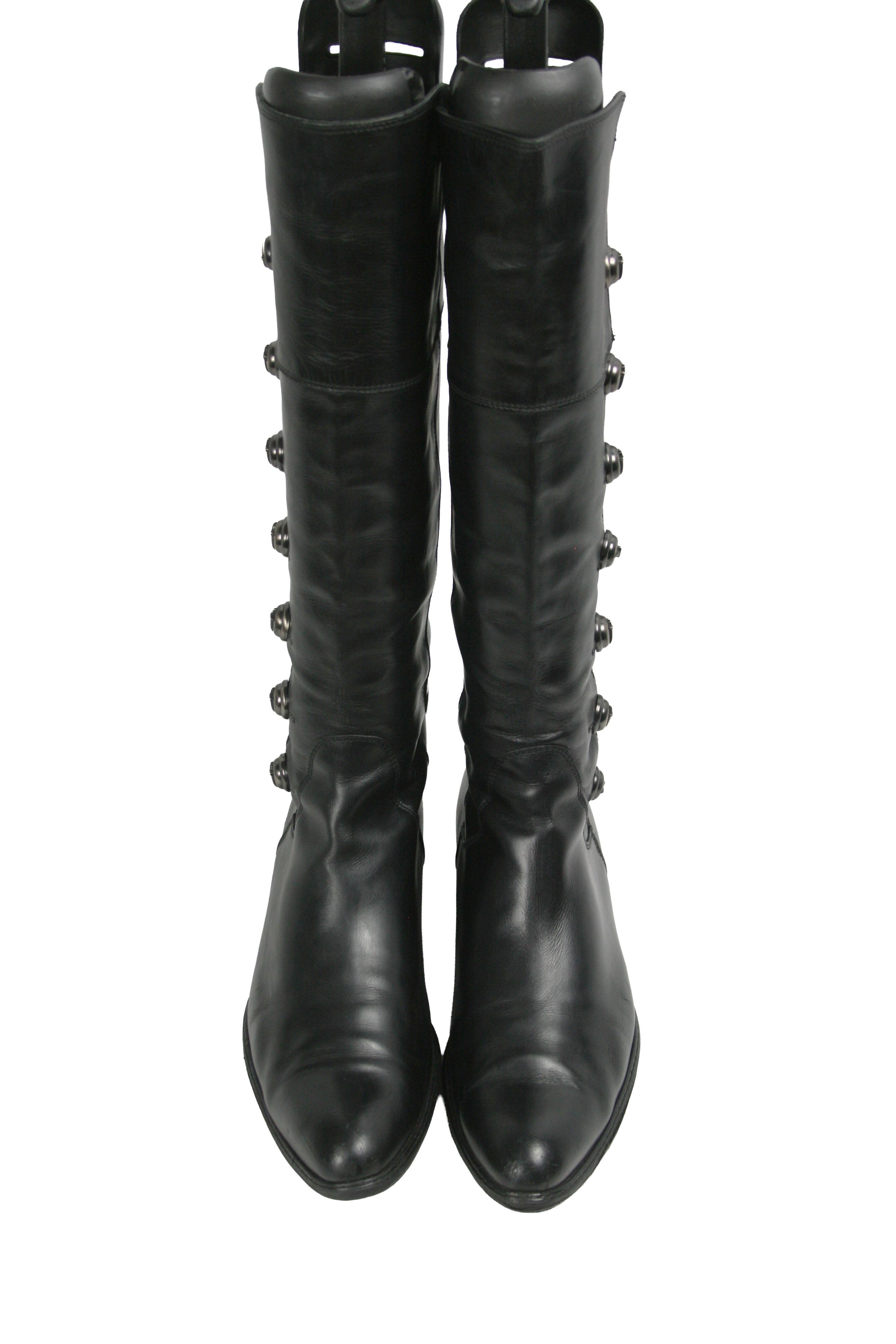Paciotti 00S Knight Renaissance Knee High Y2K Boots Vintage Size US 7 / IT 37 - 10 Thumbnail