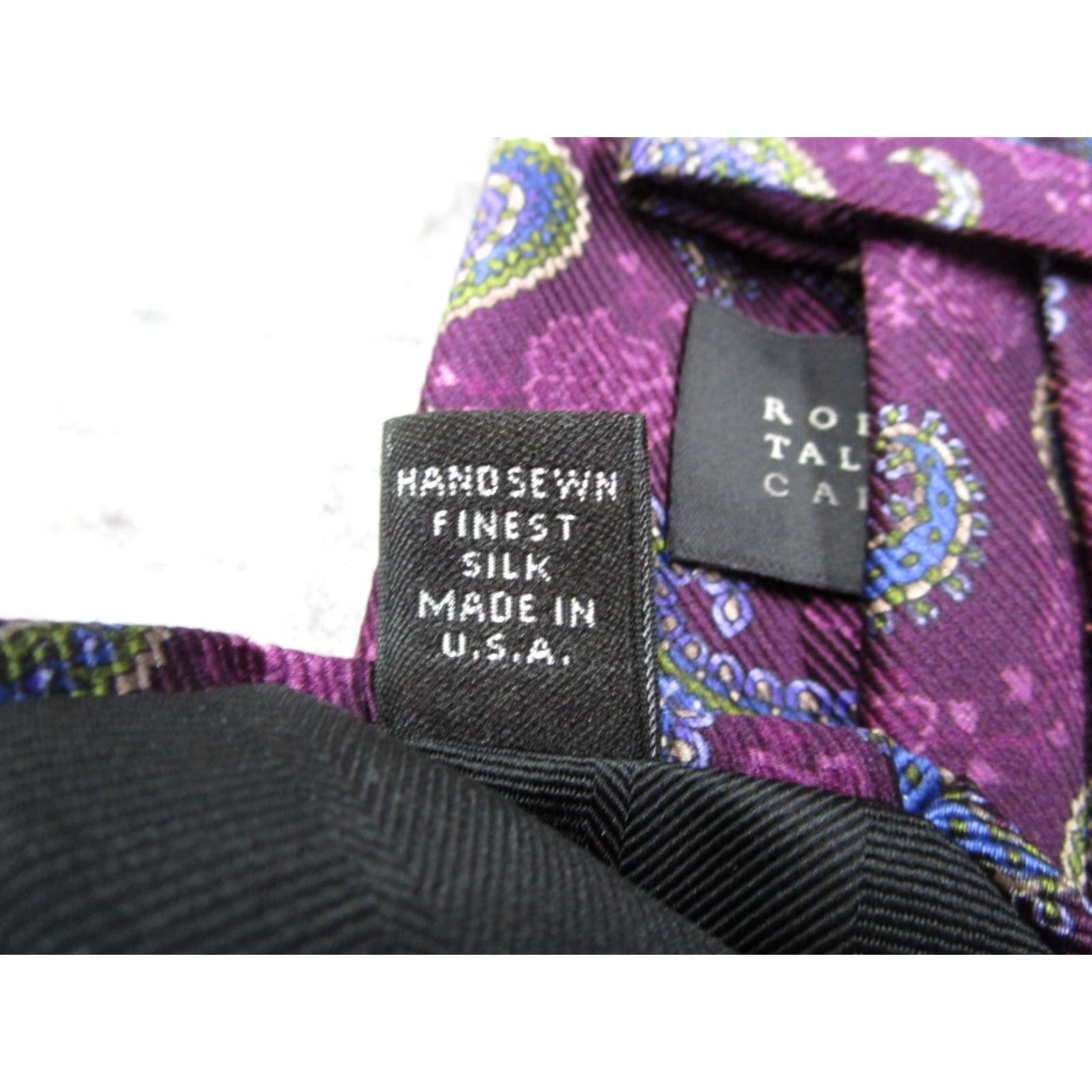 Robert Talbott Robert Talbott Purple Paisley Silk Tie One Size Classic Designer Made in USA Size ONE SIZE - 5 Thumbnail