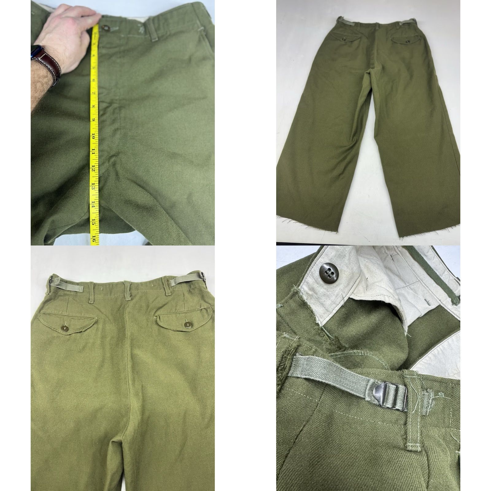 Vintage VINTAGE U.S. Army M-1951 Wool Field Trousers Green M Mens Pants Straight Leg 34in Inseam Size US 31 - 8 Thumbnail