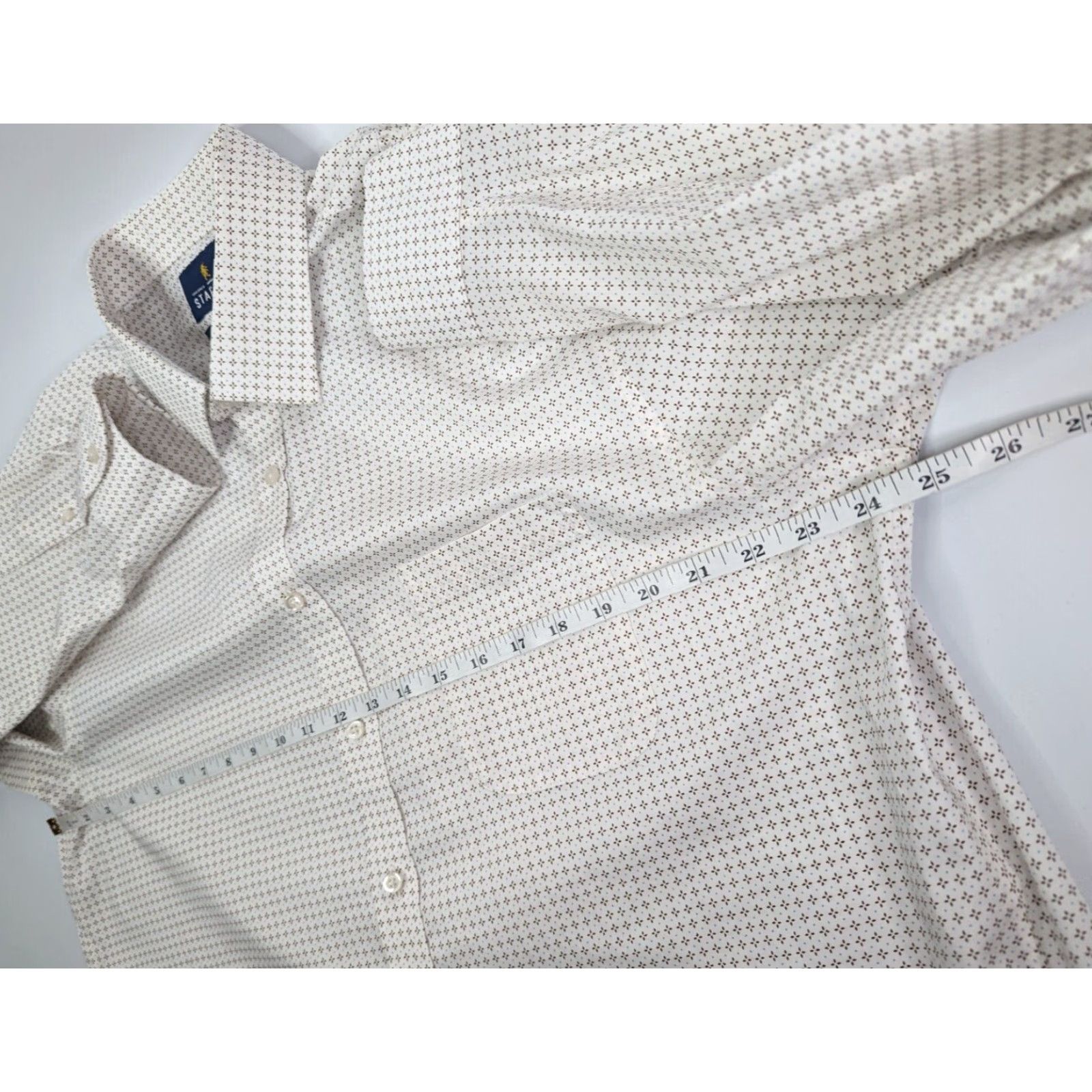 Stafford Stafford Shirt Men XL Beige Button Long Sleeve Casual Workwear 17-17.5 Pattern Check Collared Shirt Beds? Size US XL / EU 56 / 4 - 5 Thumbnail