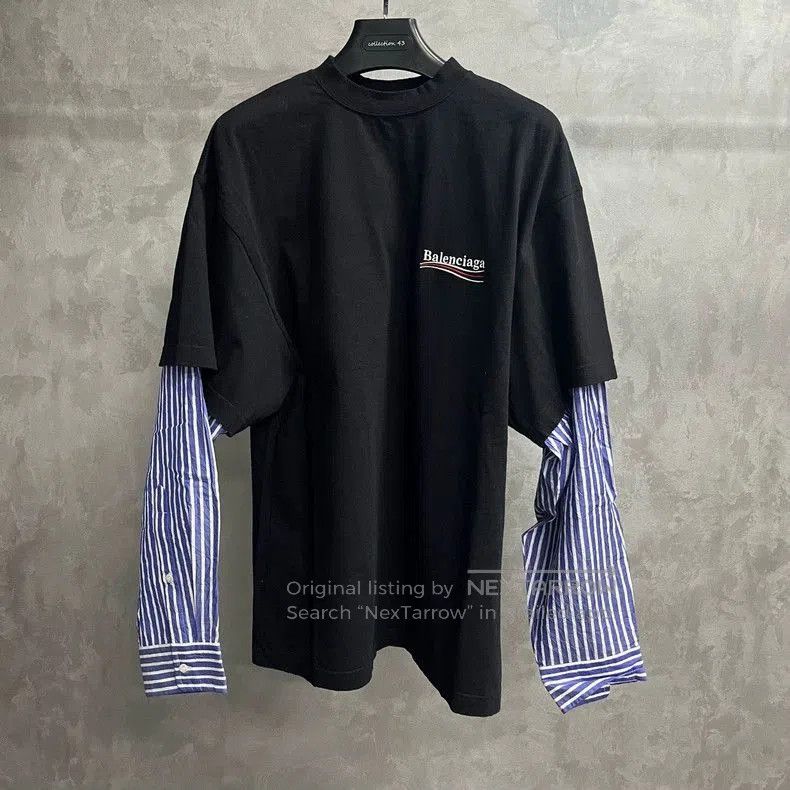 Balenciaga Logo Print Layered Long Sleeve T-shirt.
