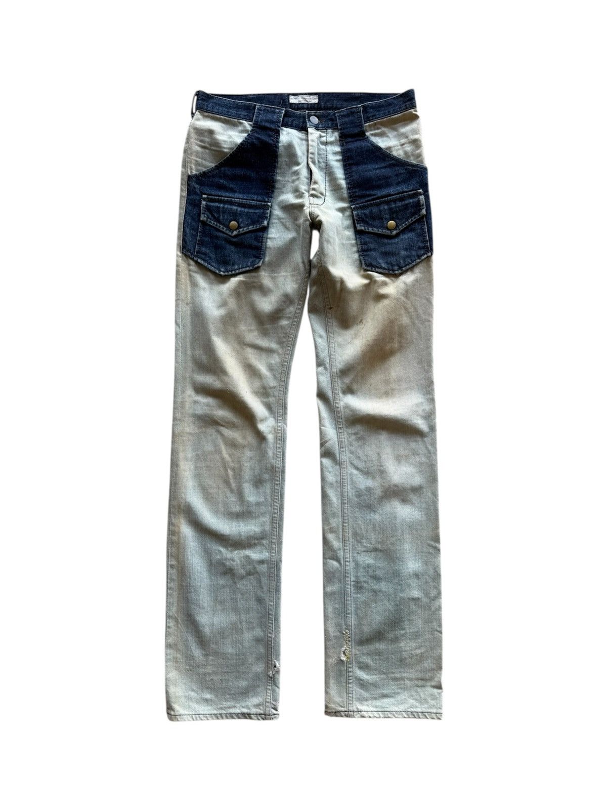 Number (N)ine Number Nine A/W 2000 “Redisun” Distressed Bush Denim Pant Size US 32 / EU 48 - 1 Thumbnail