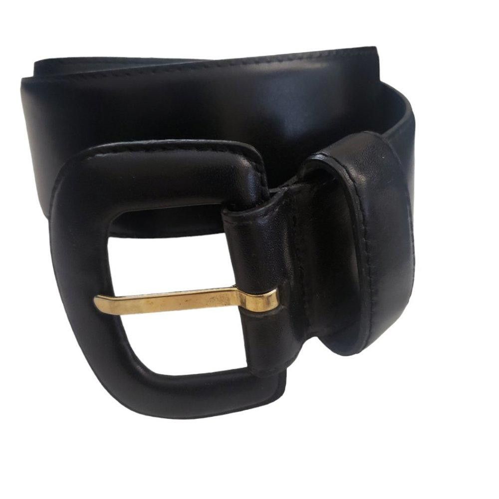 Designer Ladies Black Fashion Belt 34" Size ONE SIZE - 2 Thumbnail