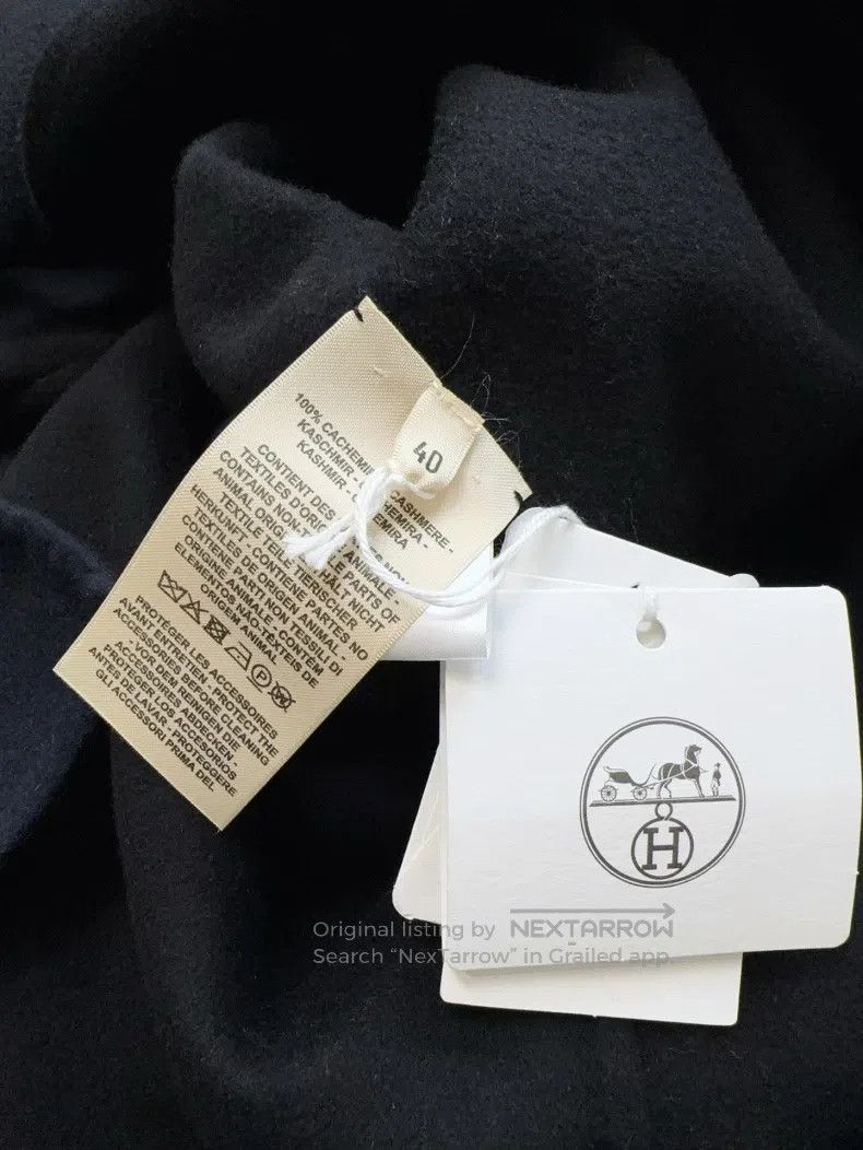 Hermes Hermes Black and Navy Blue Double-Faced Cashmere Coat with Size S / US 4 / IT 40 - 7 Thumbnail