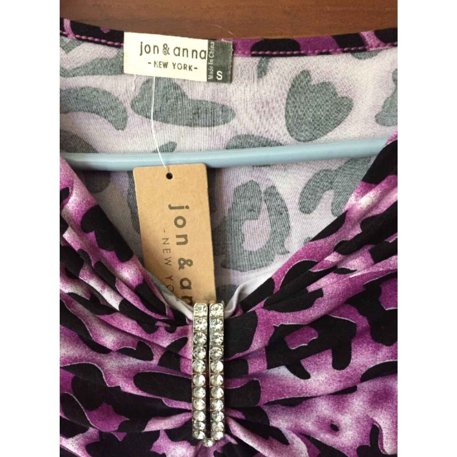 Vintage Jon & Anna NY Blouse L/S Knit Purple Regular S Womens NWT B143 Size S / US 4 / IT 40 - 2 Thumbnail